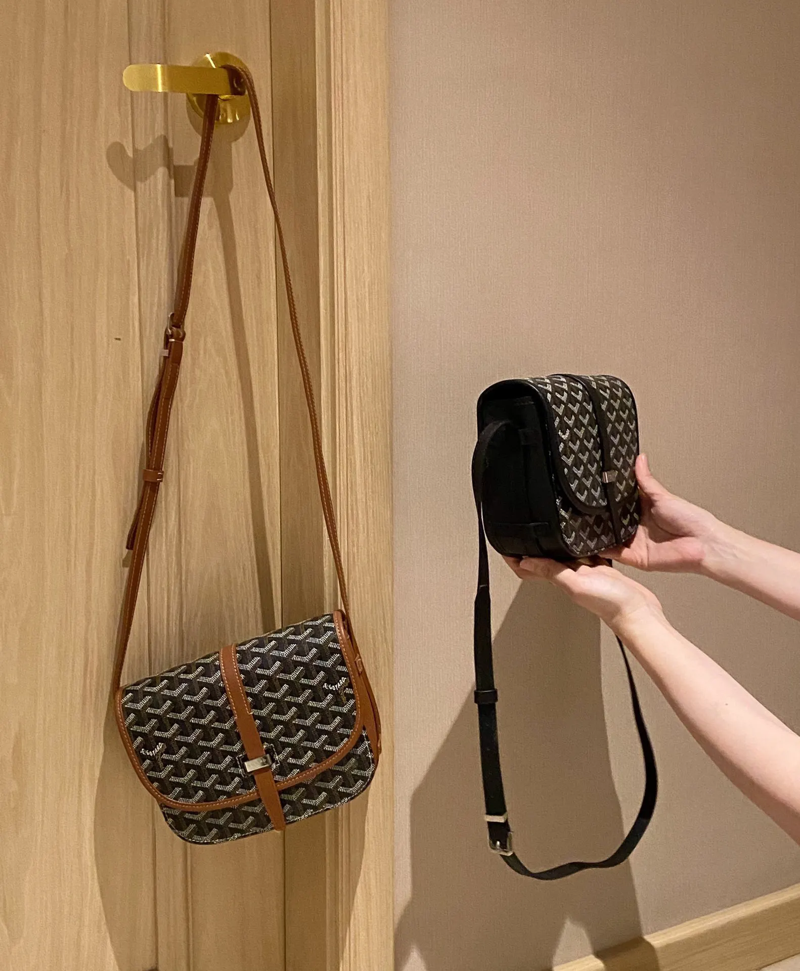 Goyard 黑色 棕色 斜挎包 轻便斜挎款