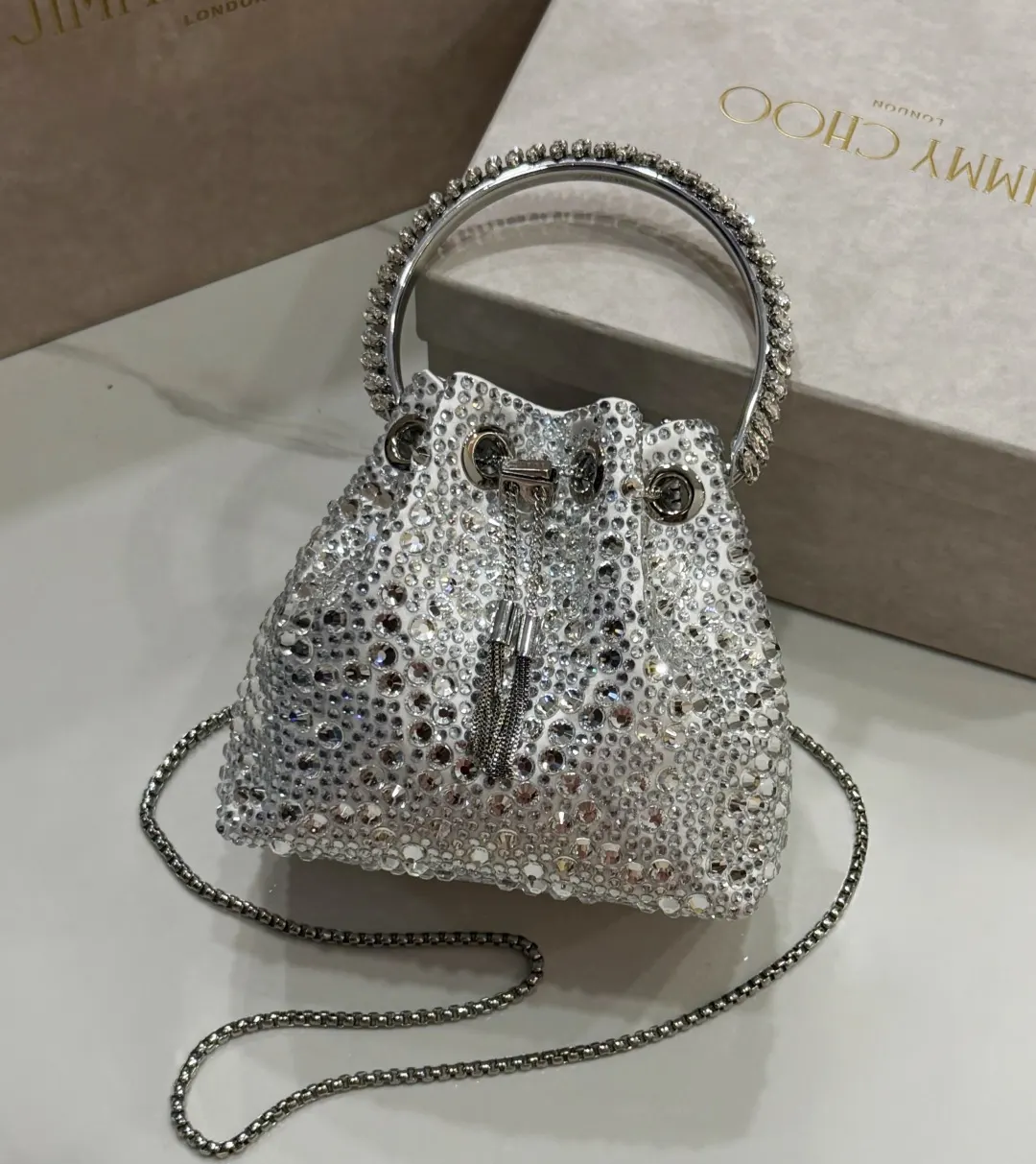 Jimmy Choo Bon Bon手提包 光滑缎面 通勤手提款