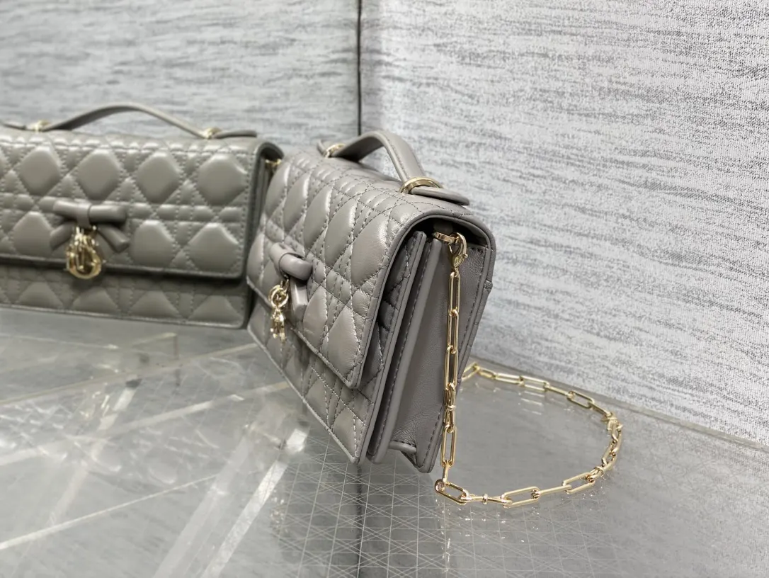 Dior 灰色 皮革 手拿包