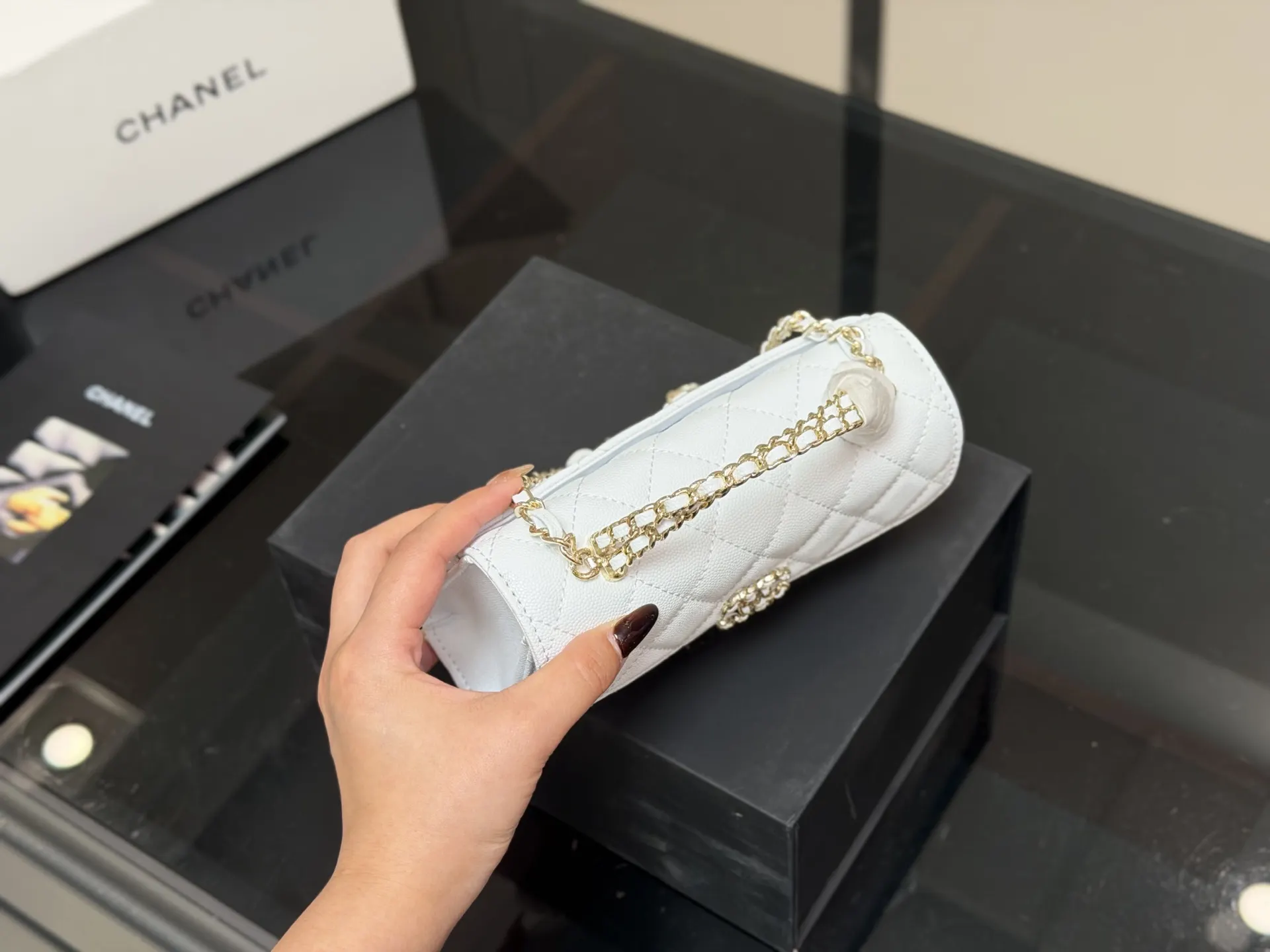Chanel Top Handle Bag Commuter Leather