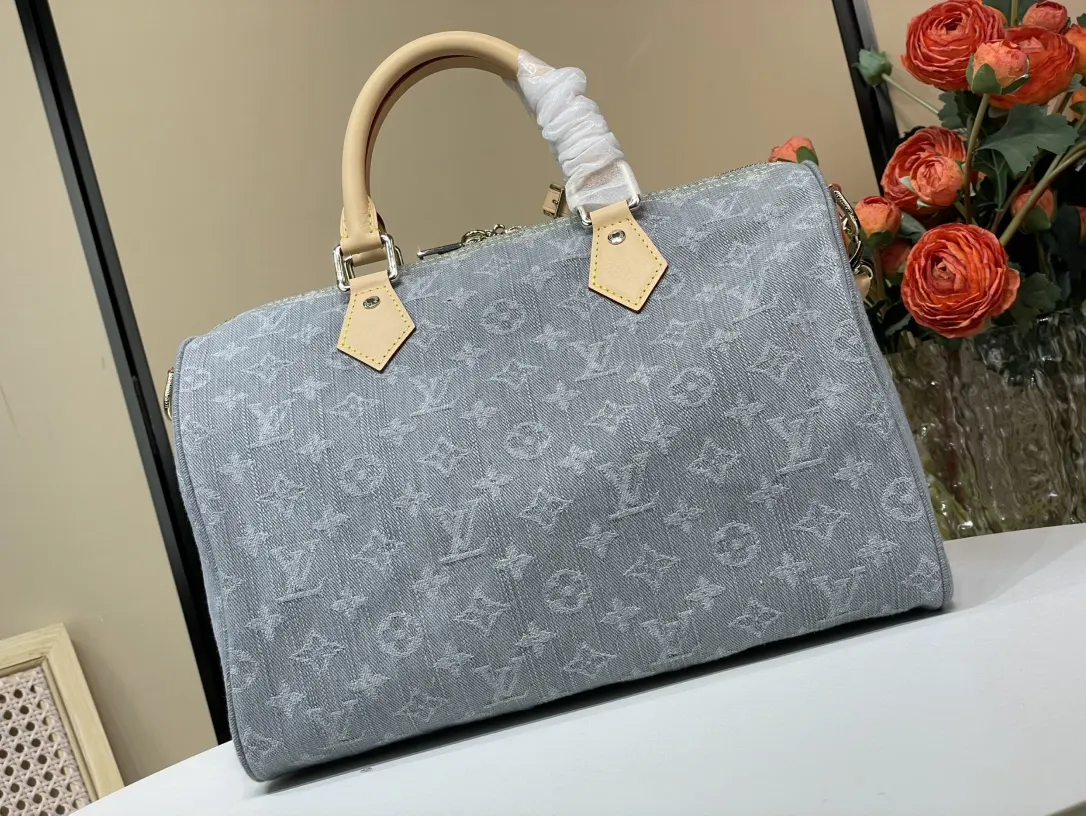 Louis Vuitton Speedy Gray Monogram Handbag