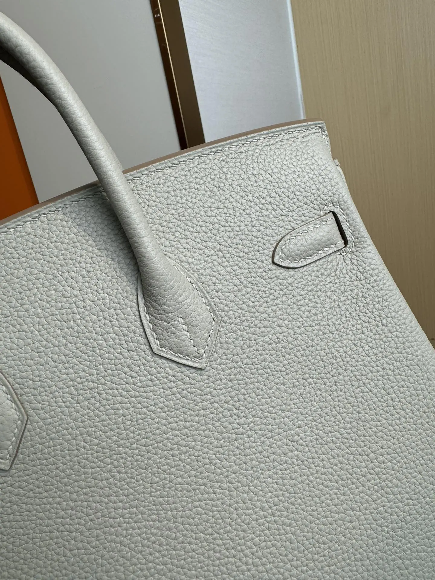 Birkin 铂金 进口Togo皮 冰川白 銀扣 手提包 通勤手提款