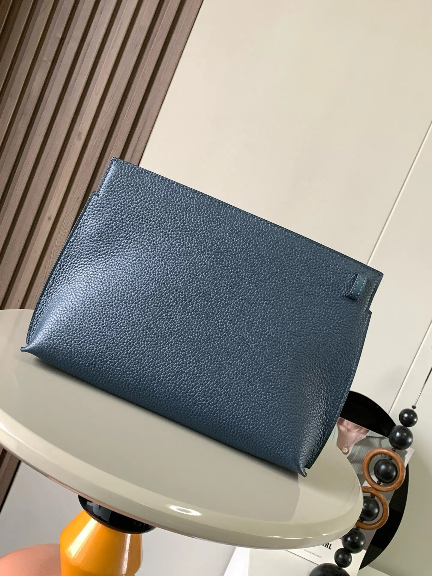 Blue Hobo Shoulder Bag Vintage Leather