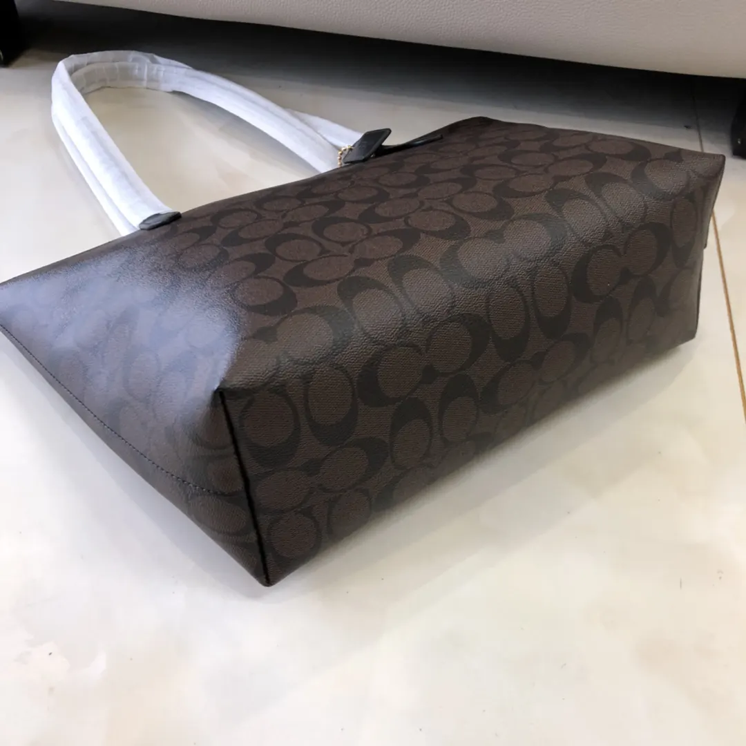 牛皮 C原 拉链托特购物袋 牛皮 經典PVC 托特包 大容量托特款