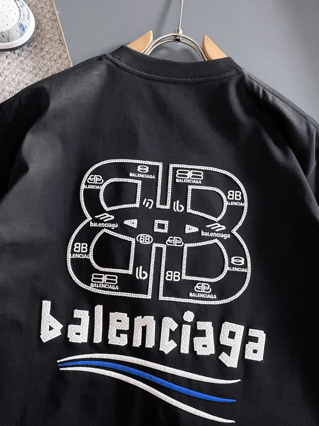 Balenciaga 黑色 纯棉 Logo 短袖T恤