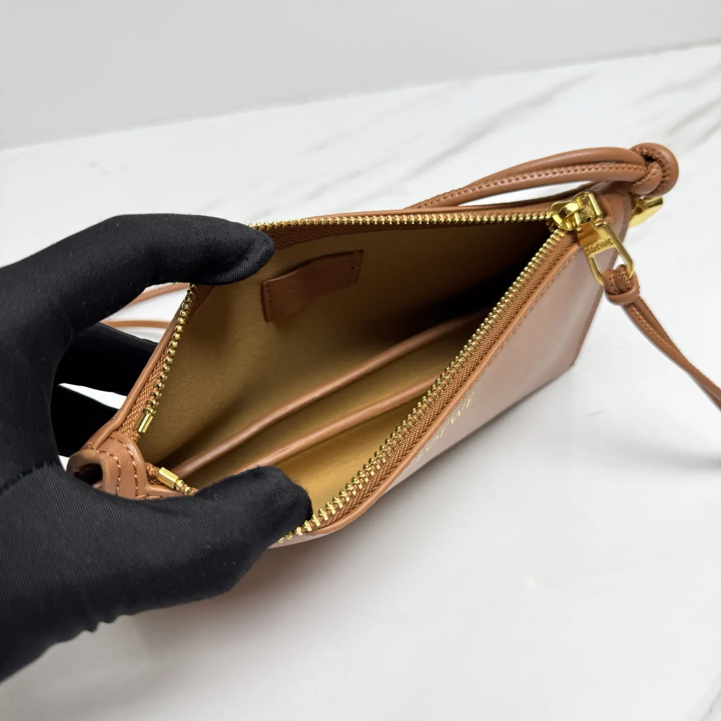 Gold Clutch Bag Leather