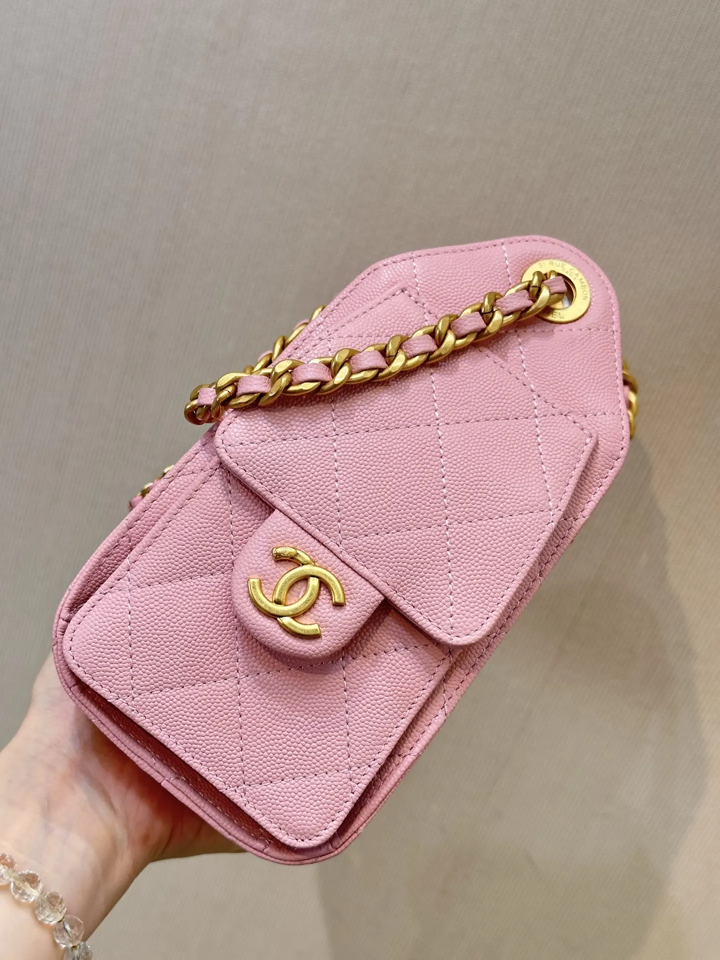 CHANEL Hobo 粉色 腋下包 复古腋下背款