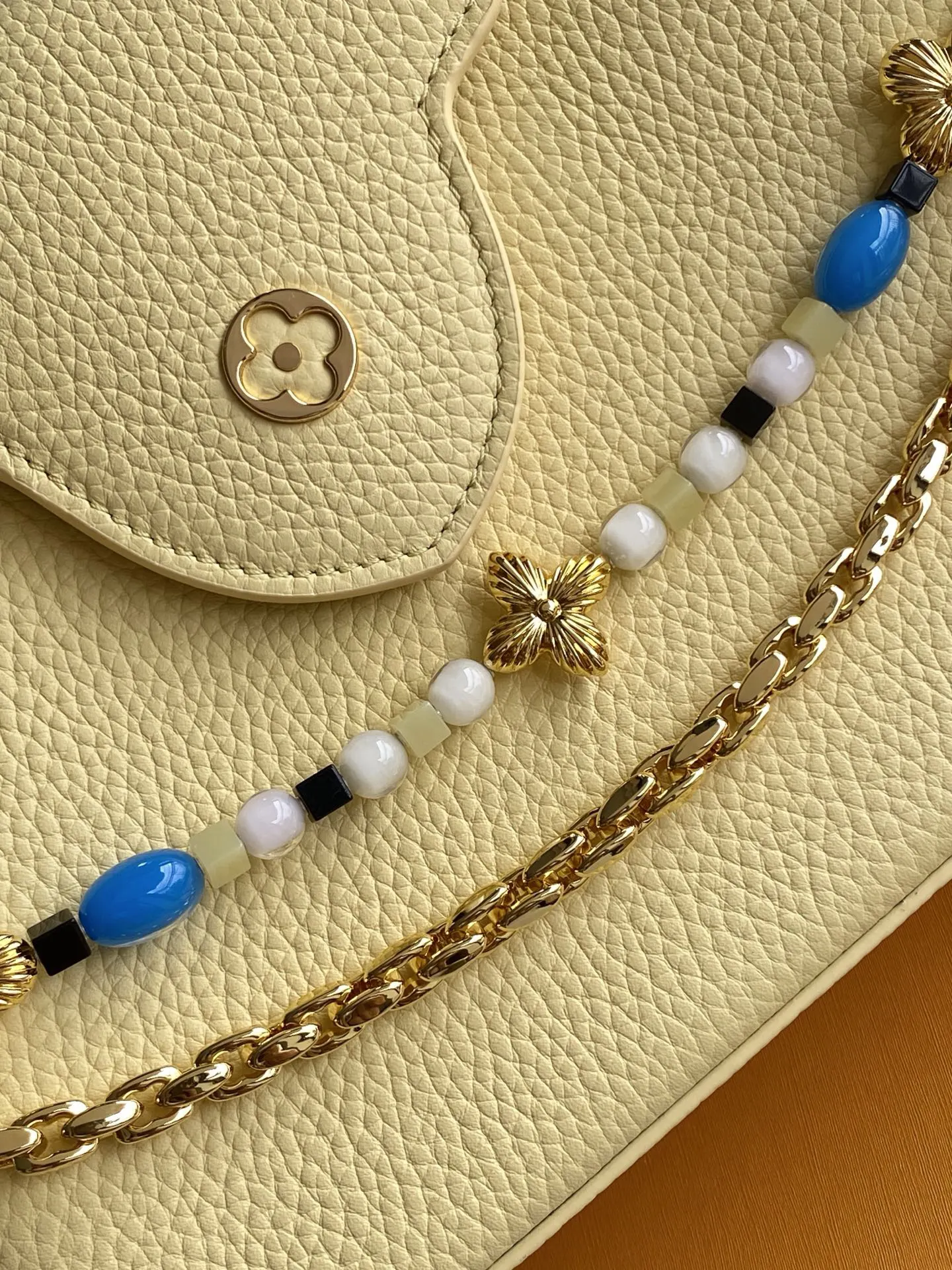 Louis Vuitton Black Brown Chain Bag Leather