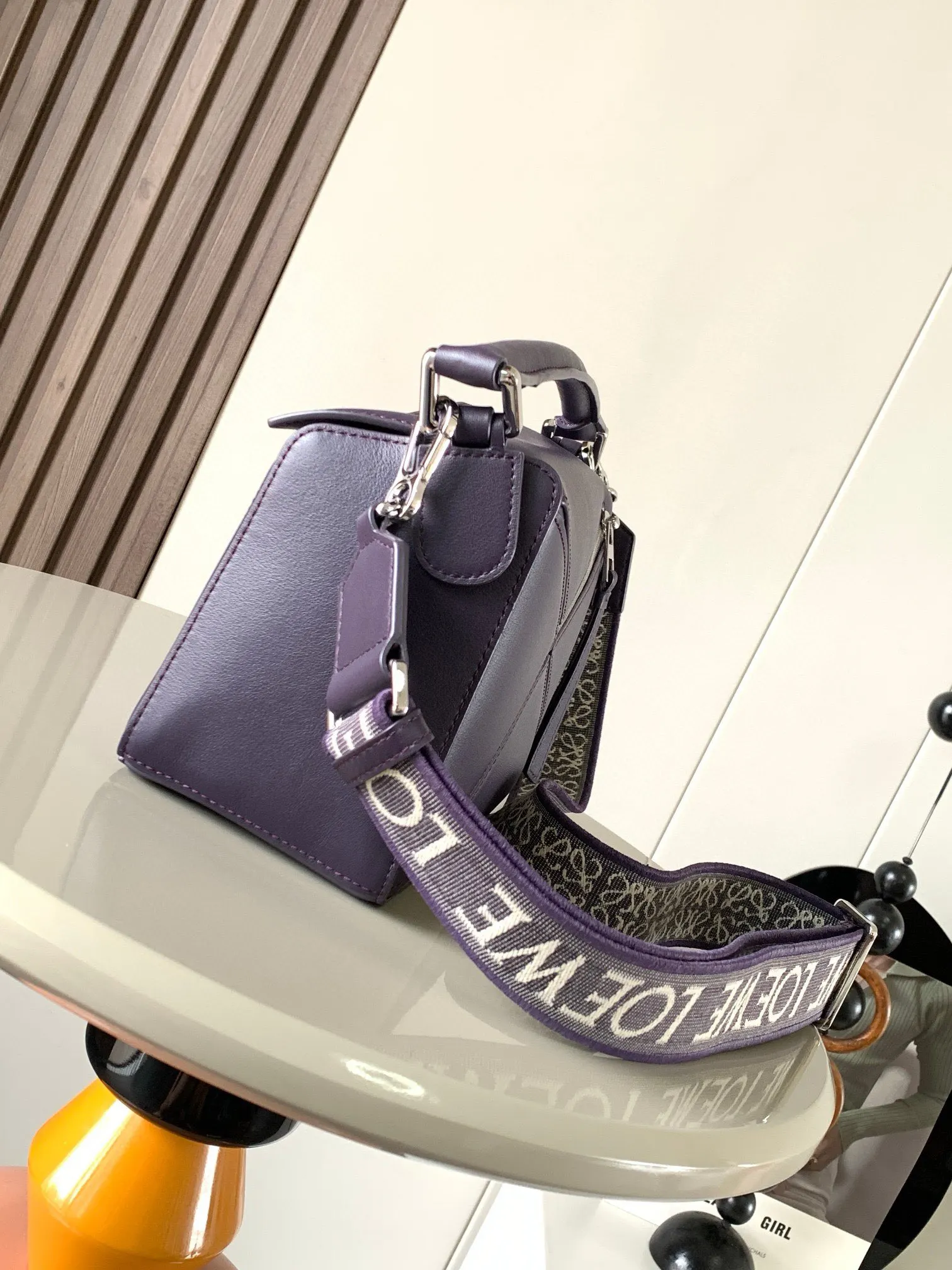 Purple Clutch Bag Leather