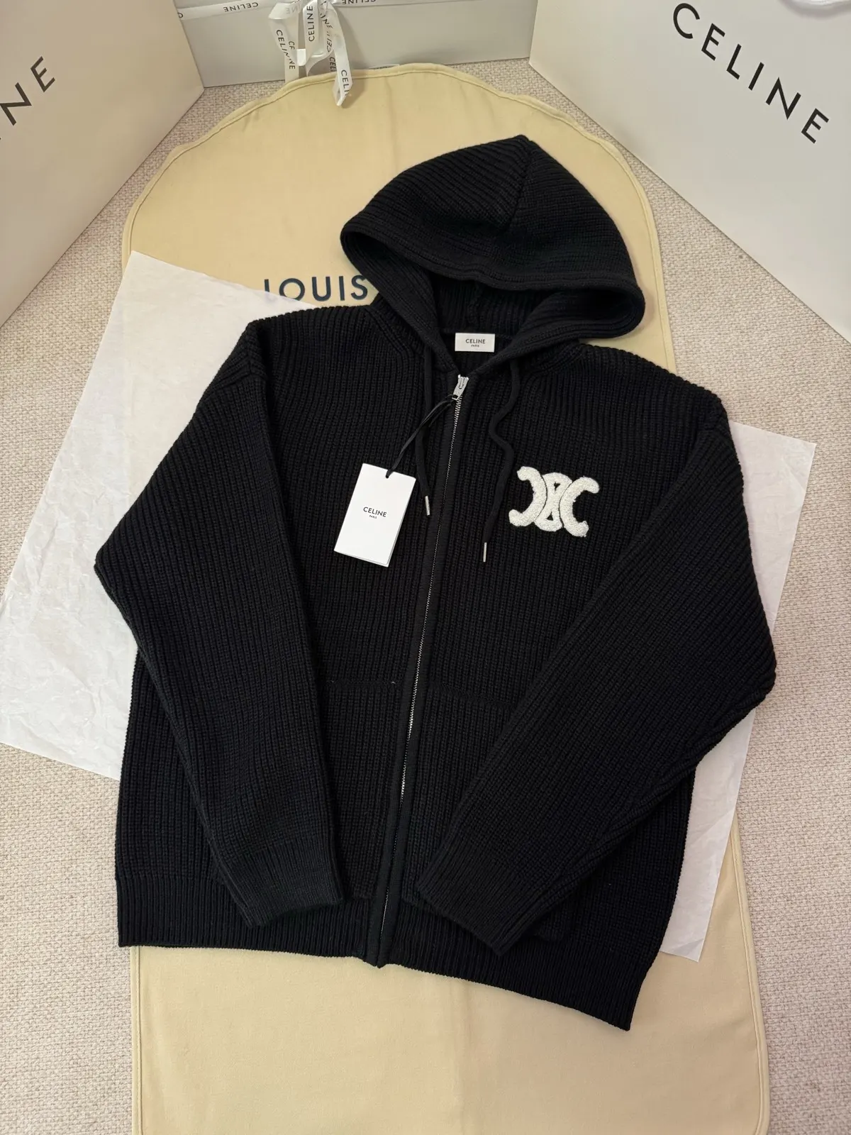 Celine Black Embroidery Wool Jacket Commuter Casual Style Image 3 Celine Black Embroidery Wool Jacket Commuter Casual Style Image 3