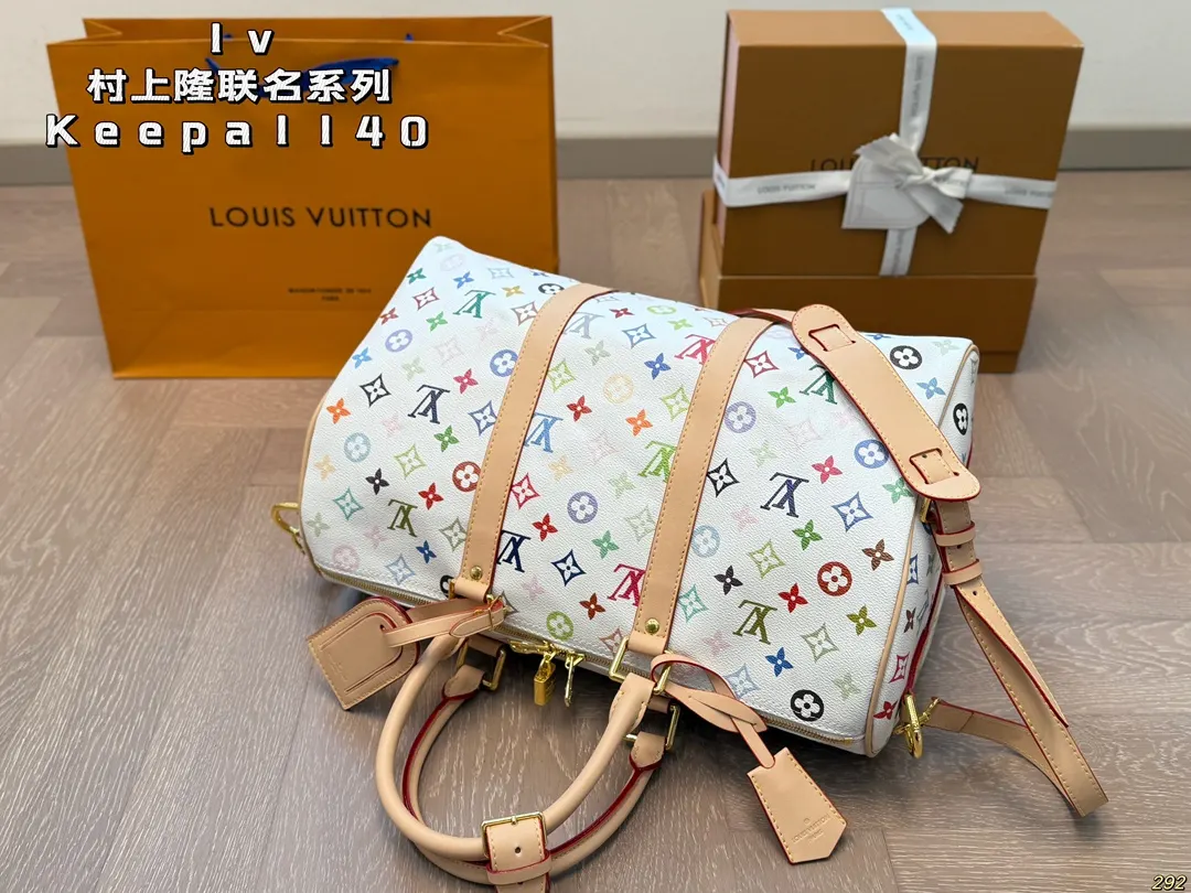 LV Keepall 村上隆联名系列 旅行袋 旅行包 大容量旅行款