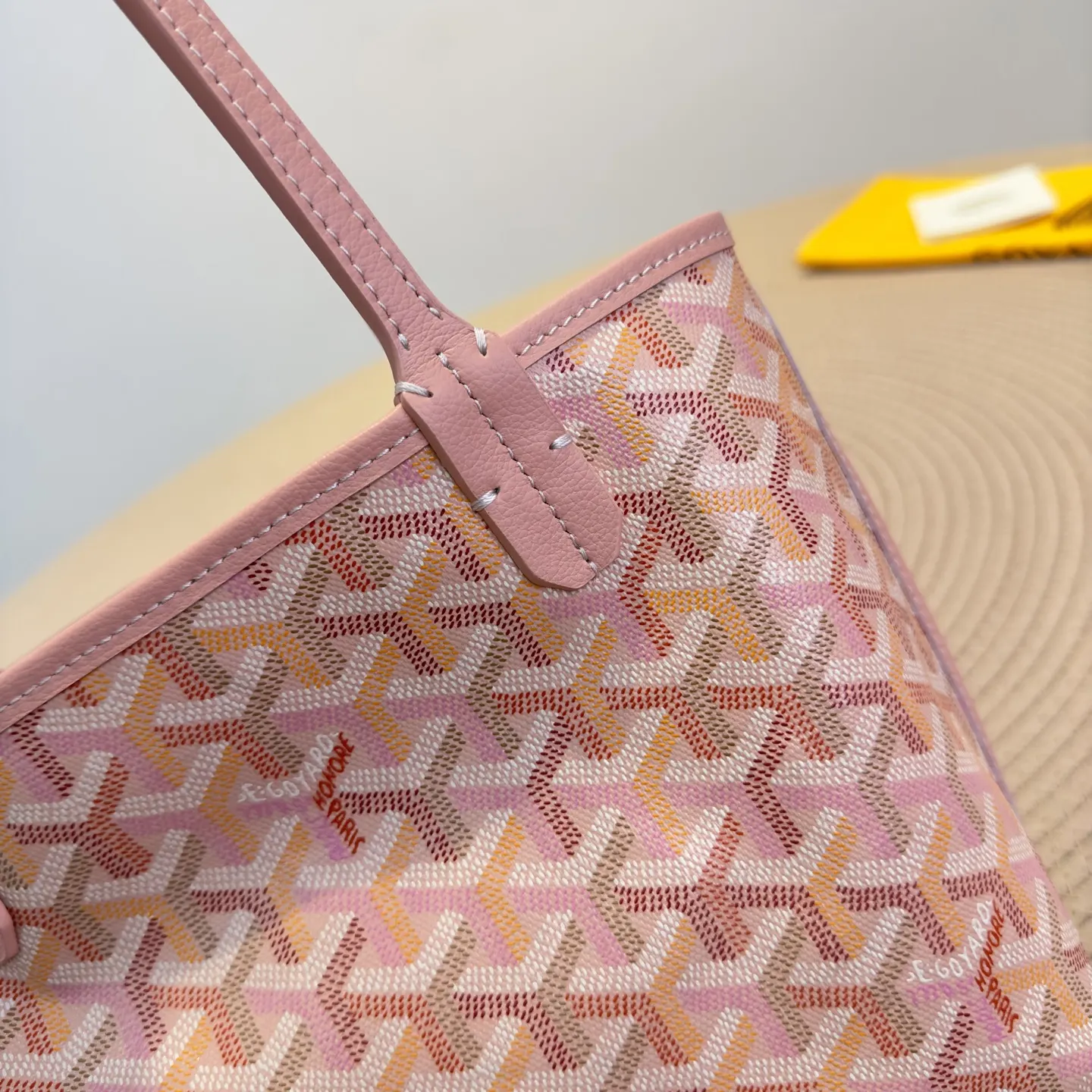 Goyard mini托特樱花粉 戈雅Anjou Mini 托特包 大容量托特款
