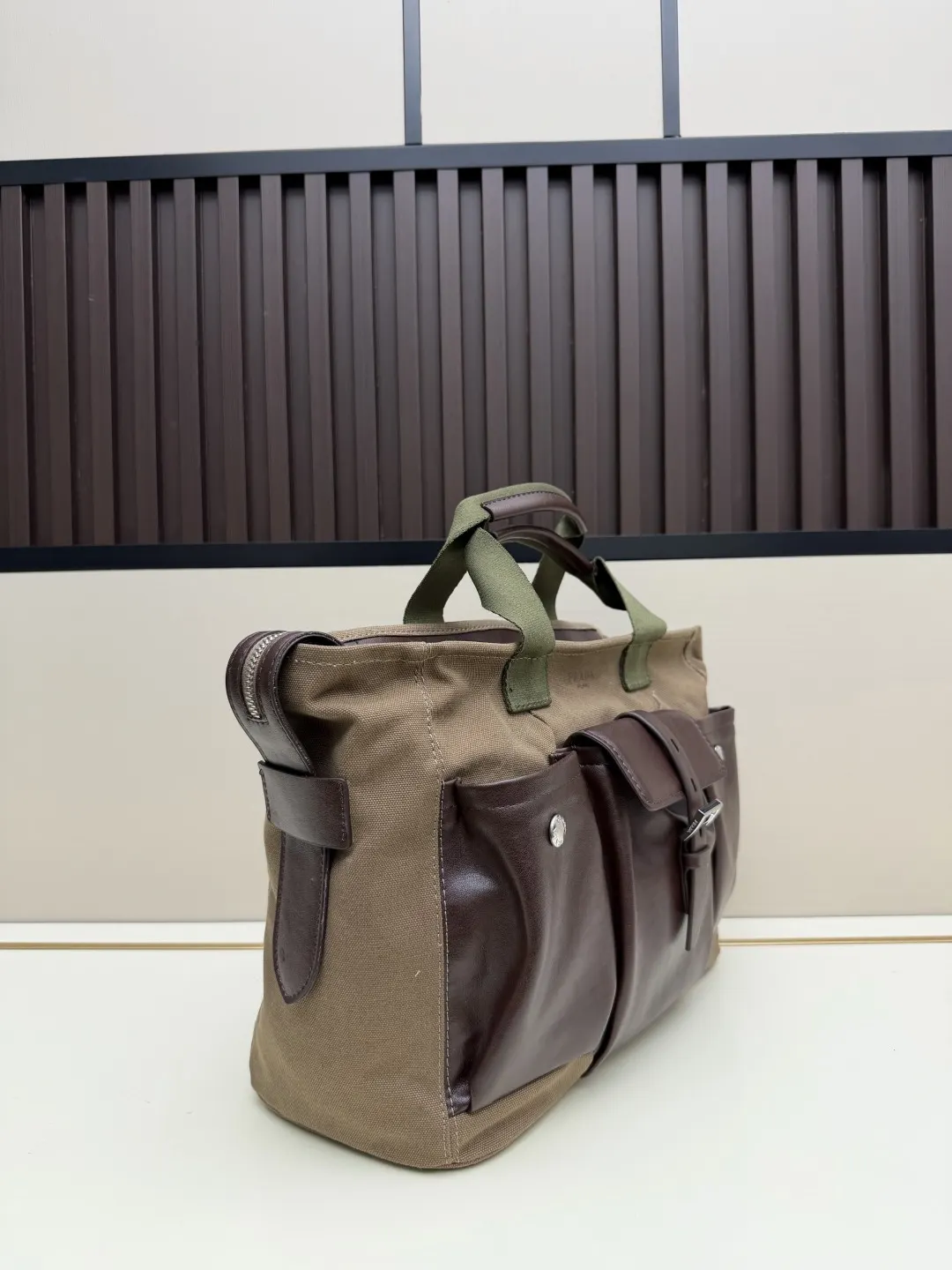 Prada Brown Crossbody Bag Commuter Canvas