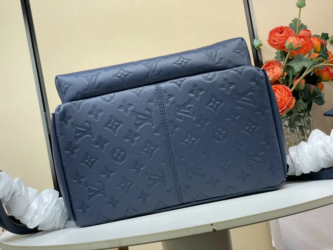 黑色 藍色 牛皮 雙肩包 实用雙肩款