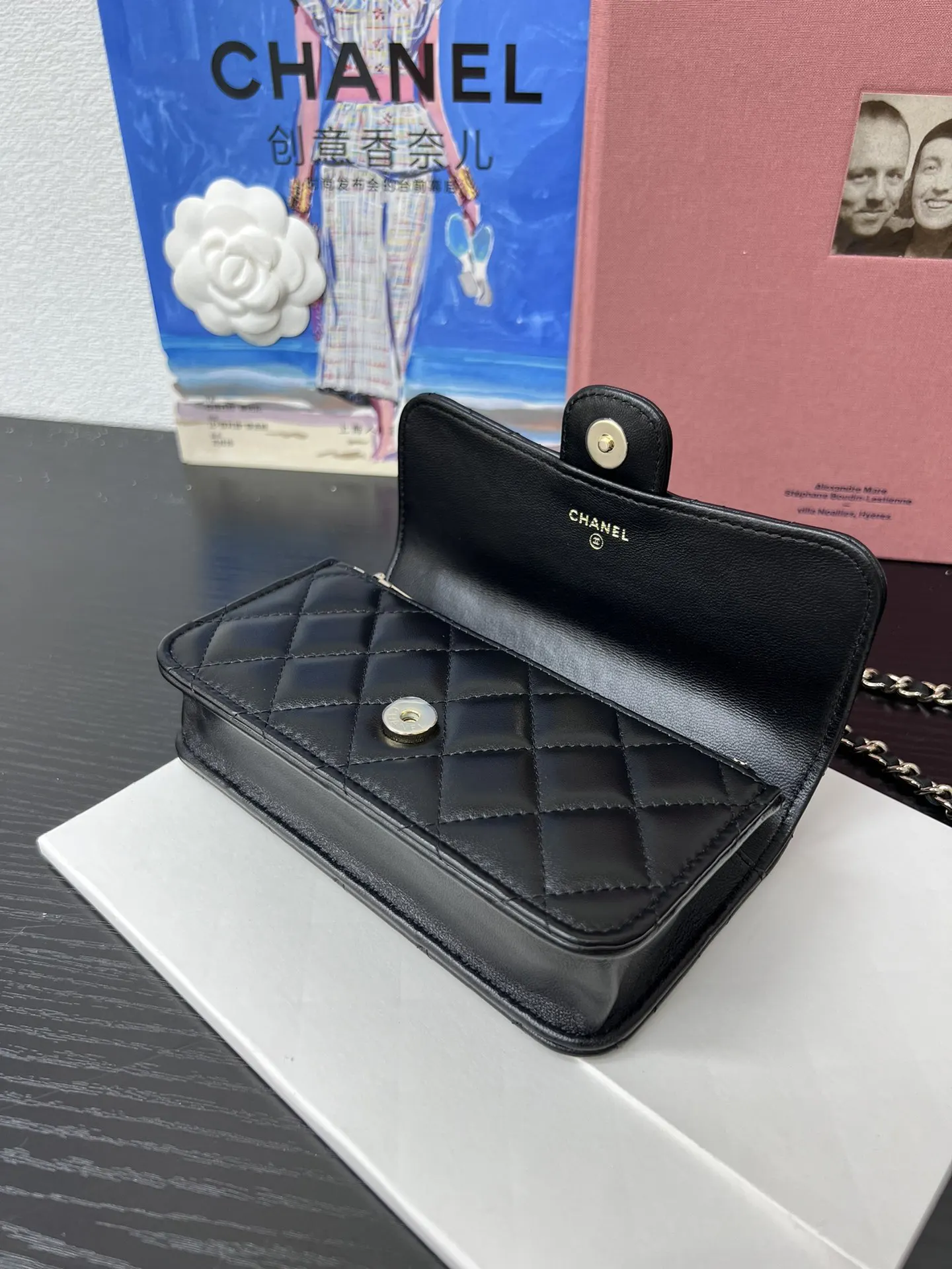 Chanel 22 Small Red Leather Chain Bag