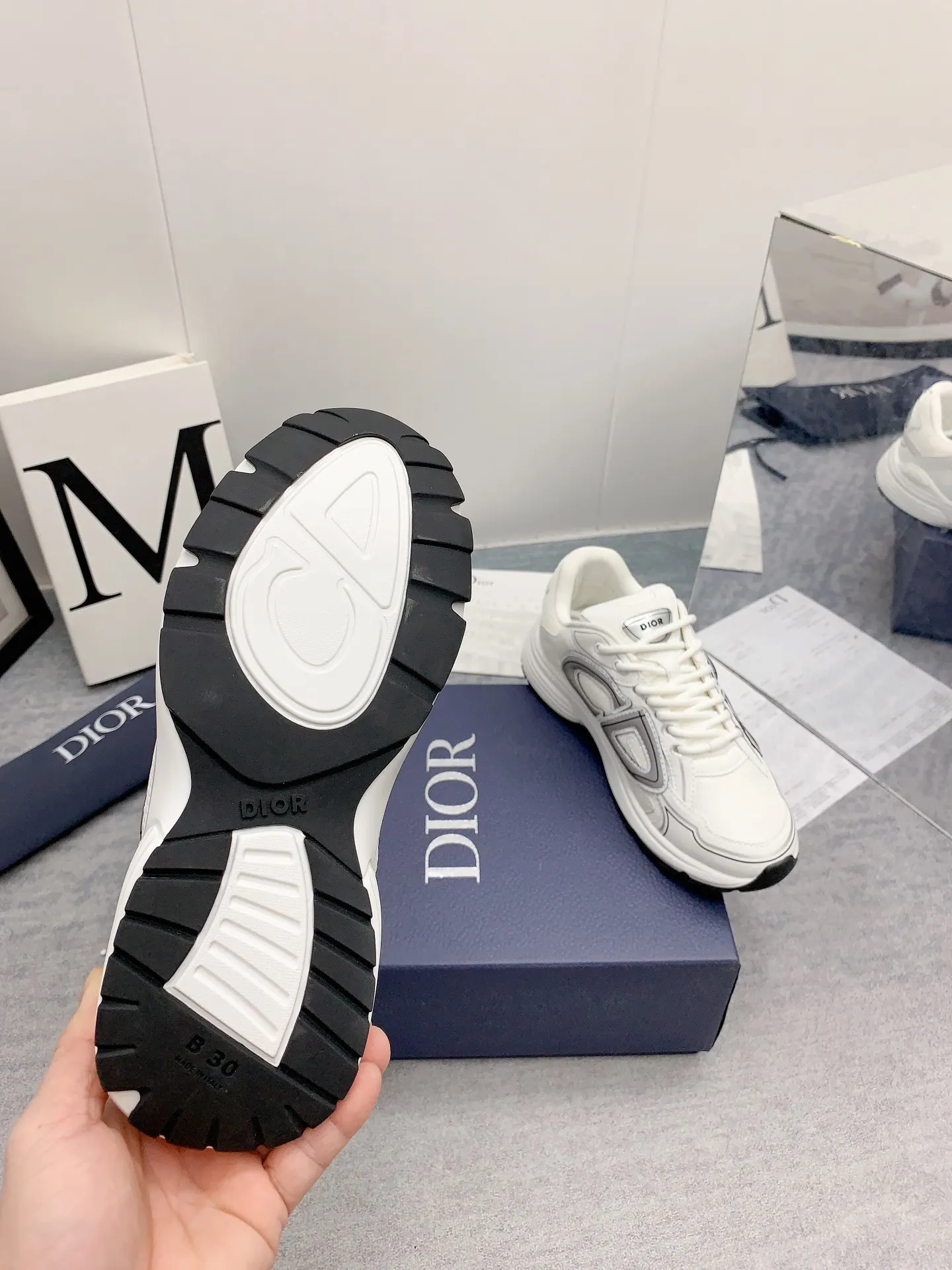 Dior B30 灰色/白色 运动鞋