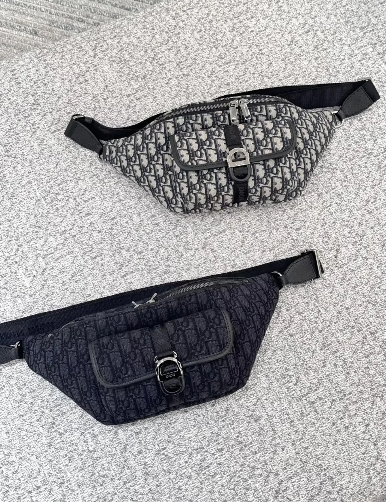 Black Beige Belt Bag Casual Fashion Leather