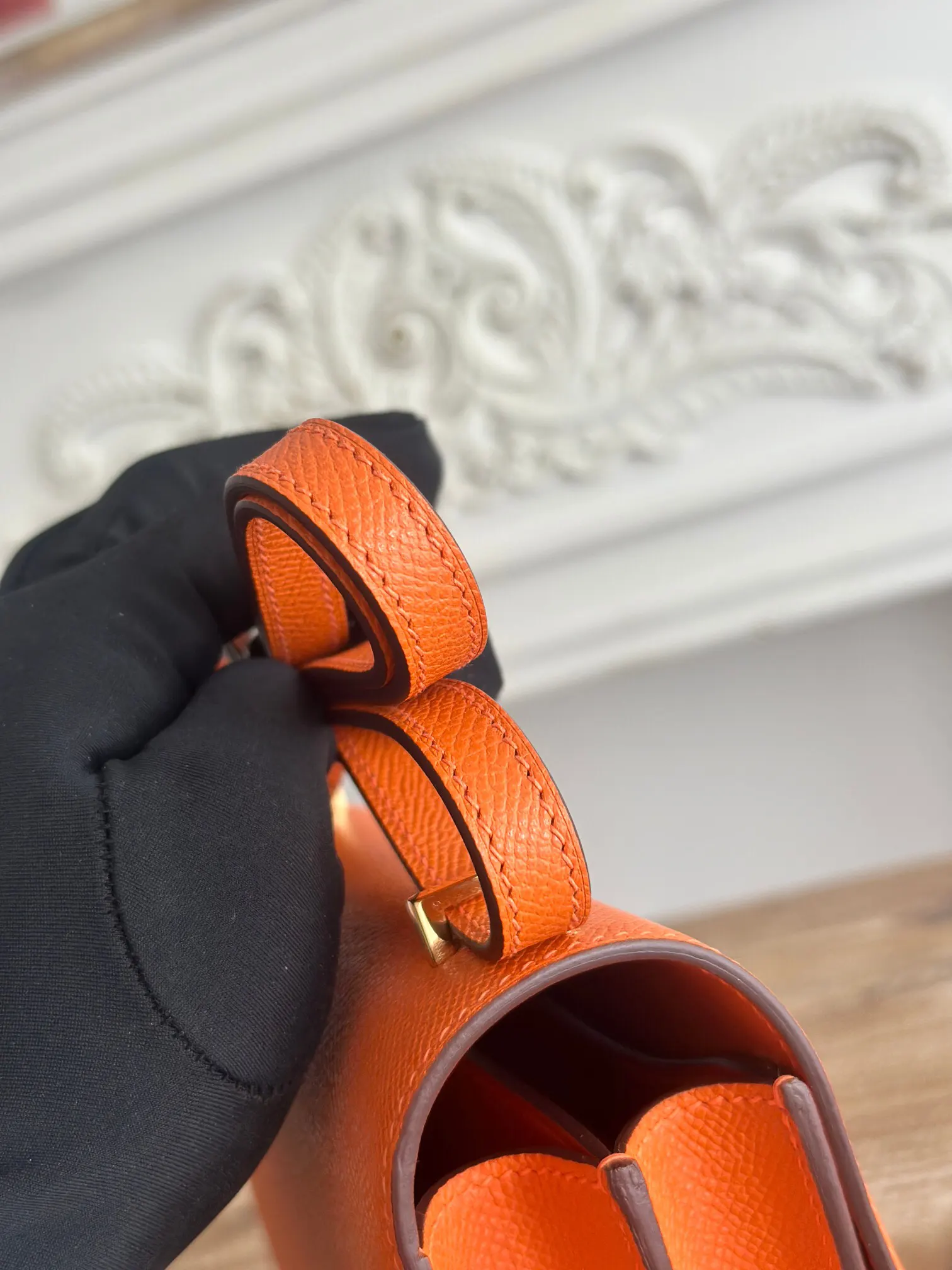 Hermès Constance Orange Leather Crossbody Bag Classic