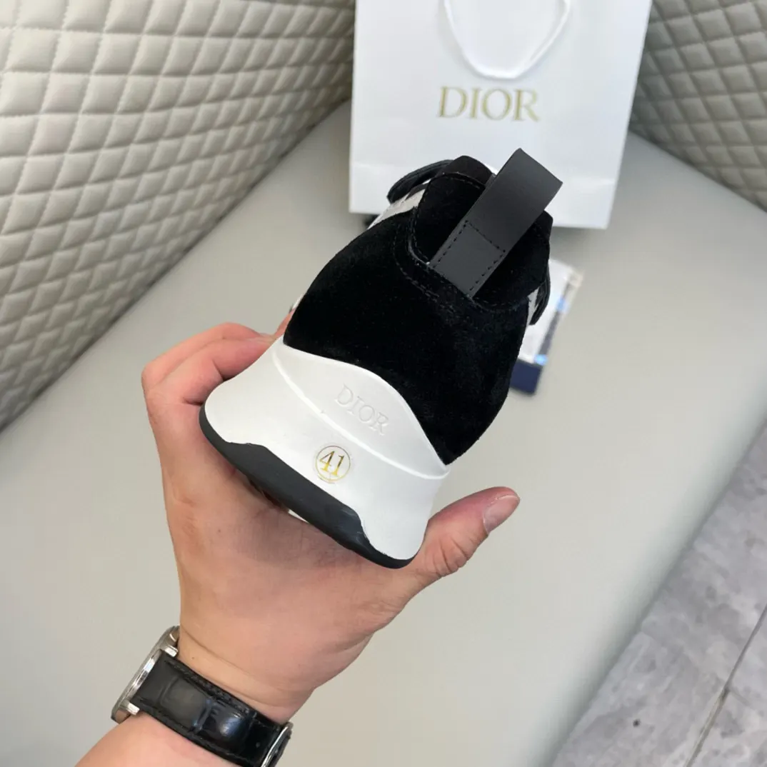 Dior B25 黑白拼色牛皮休闲鞋 低帮款