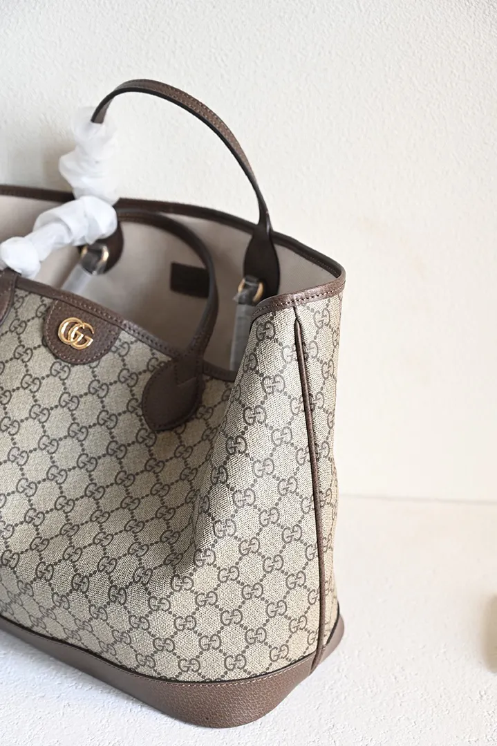 Gucci 皮革 意大利 Ophidia系列中号托特包 大容量托特款