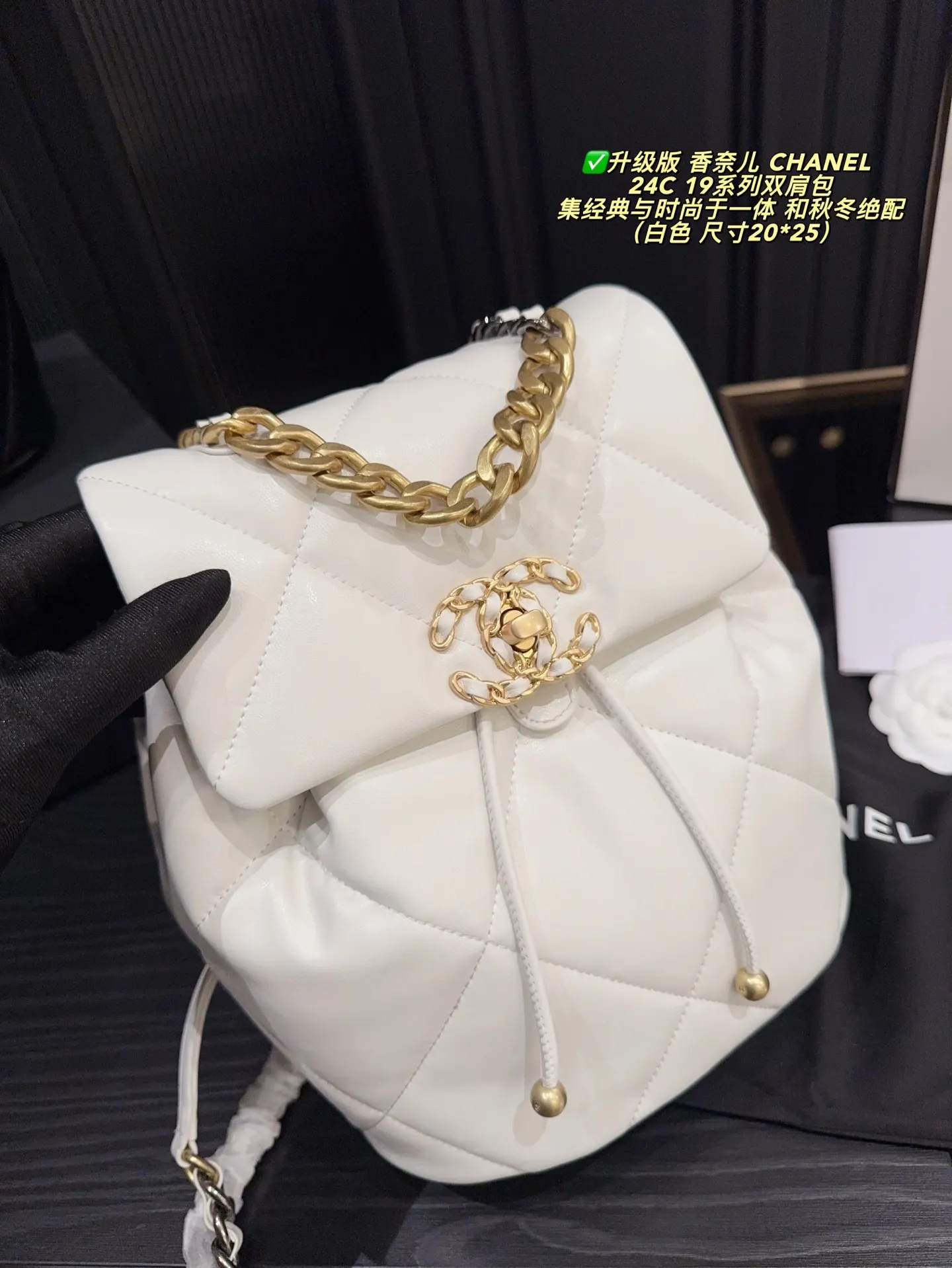 Chanel Black Gold Backpack