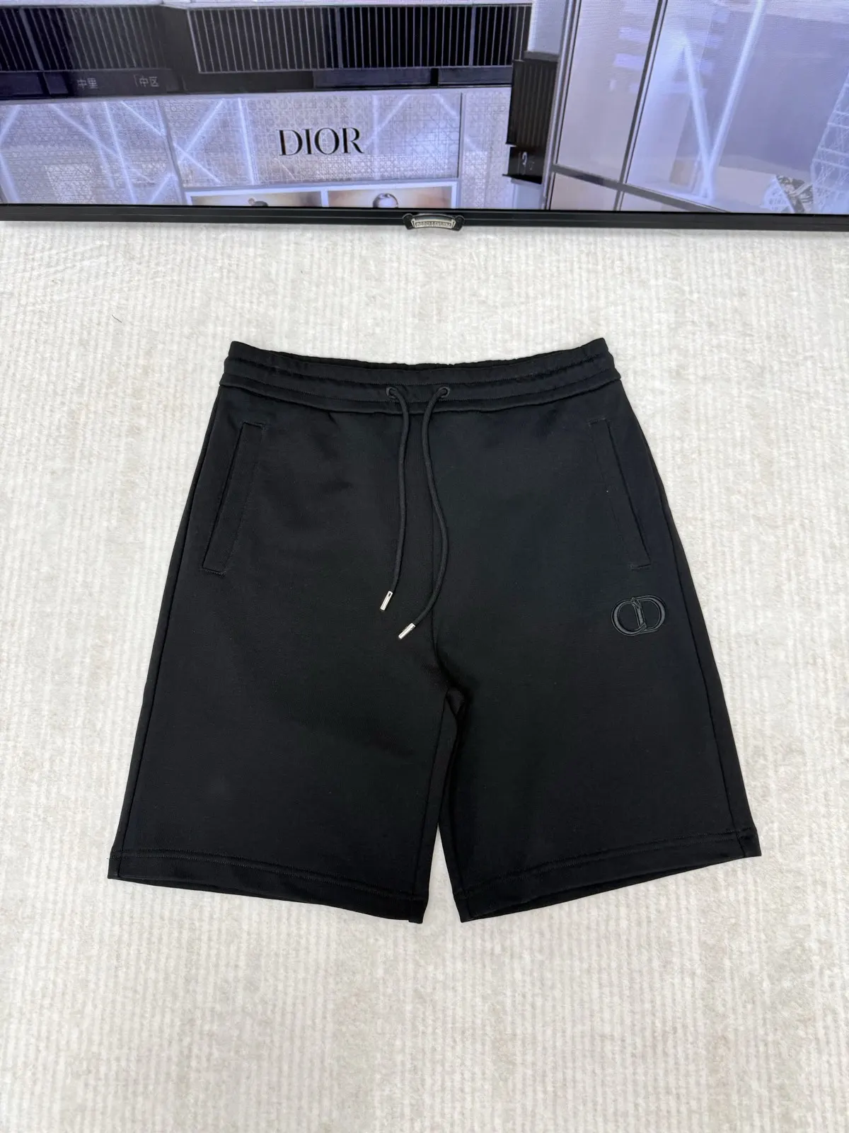 Dior 黑色 刺绣 短裤