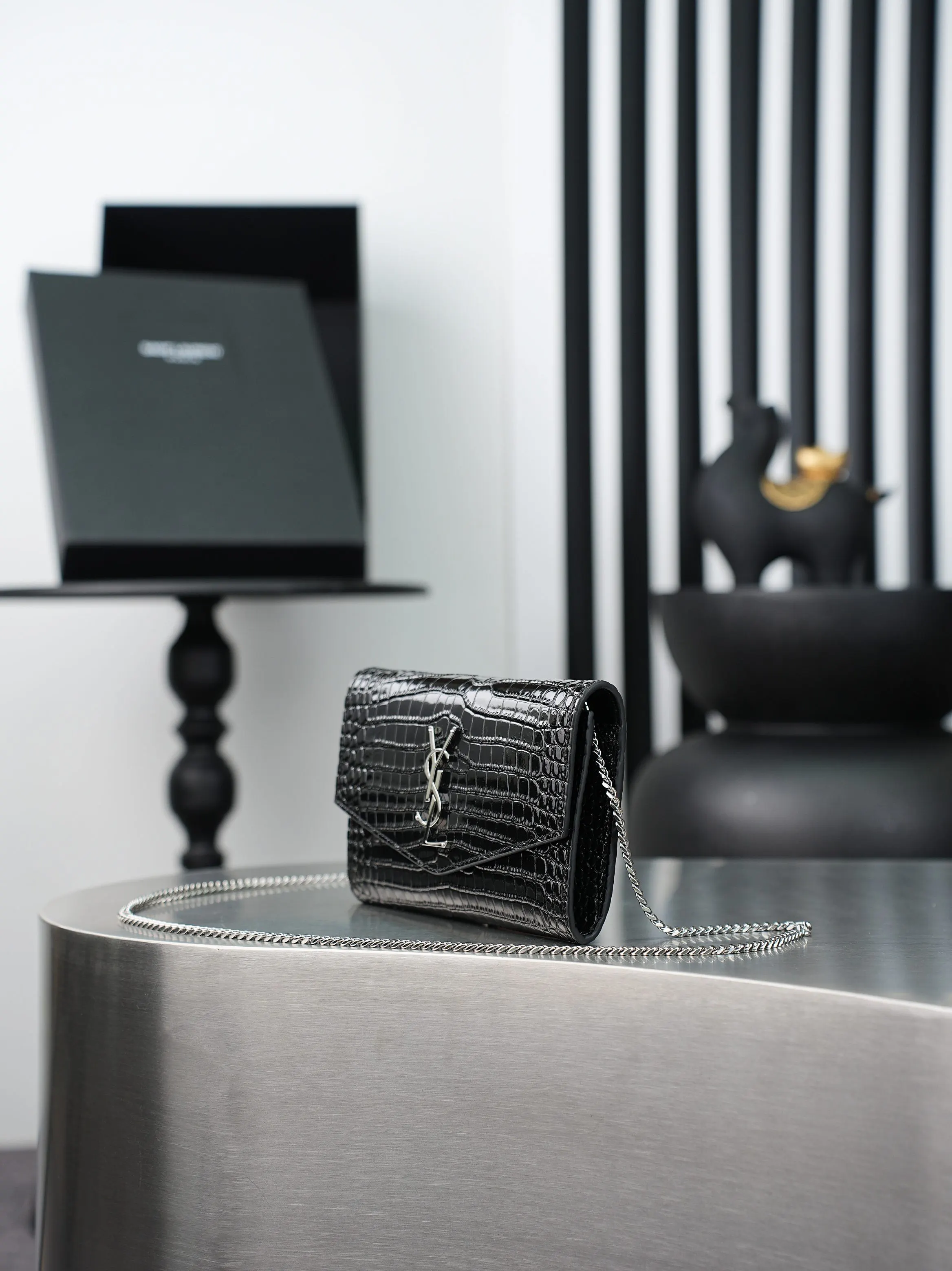 Black Chain Bag Leather