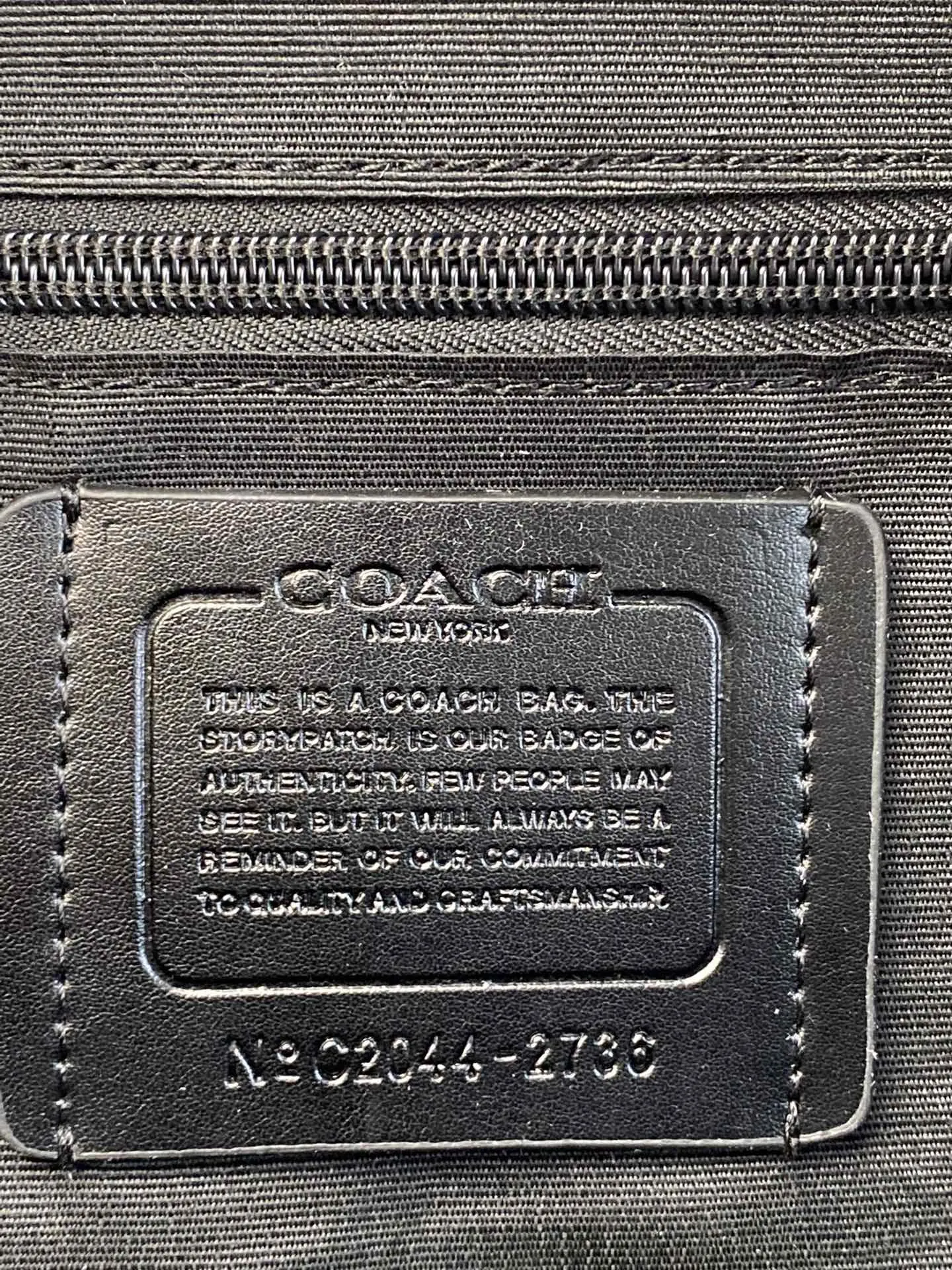 Coach 黑色 牛皮 纯 条纹 旅行袋 大容量旅行款