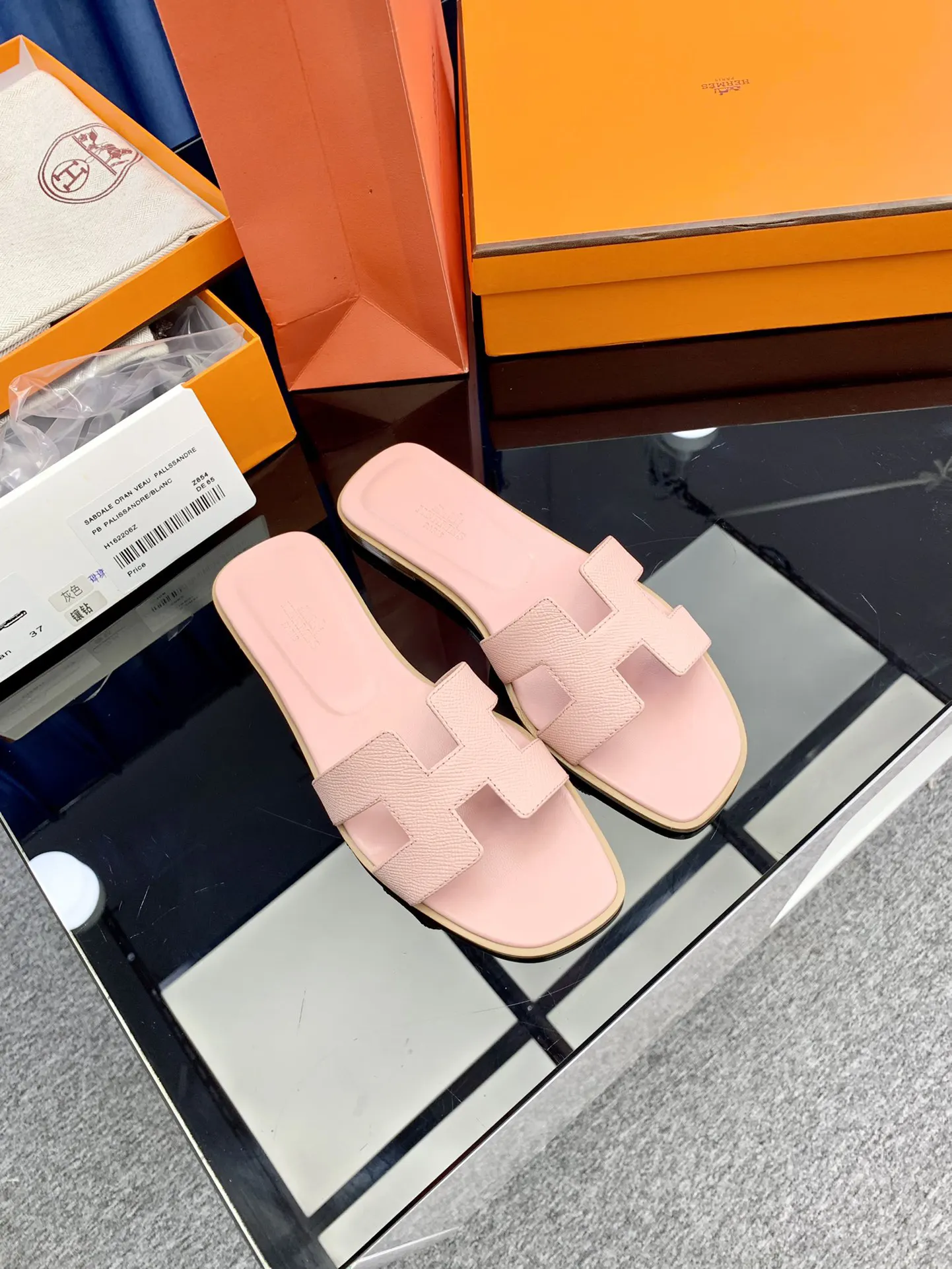 Hermès Leather Slides