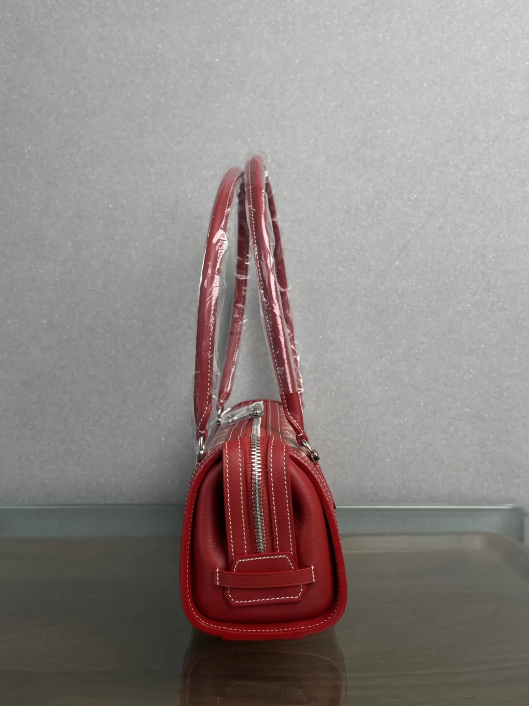 Goyard Red Blue Hobo Shoulder Bag Vintage Leather
