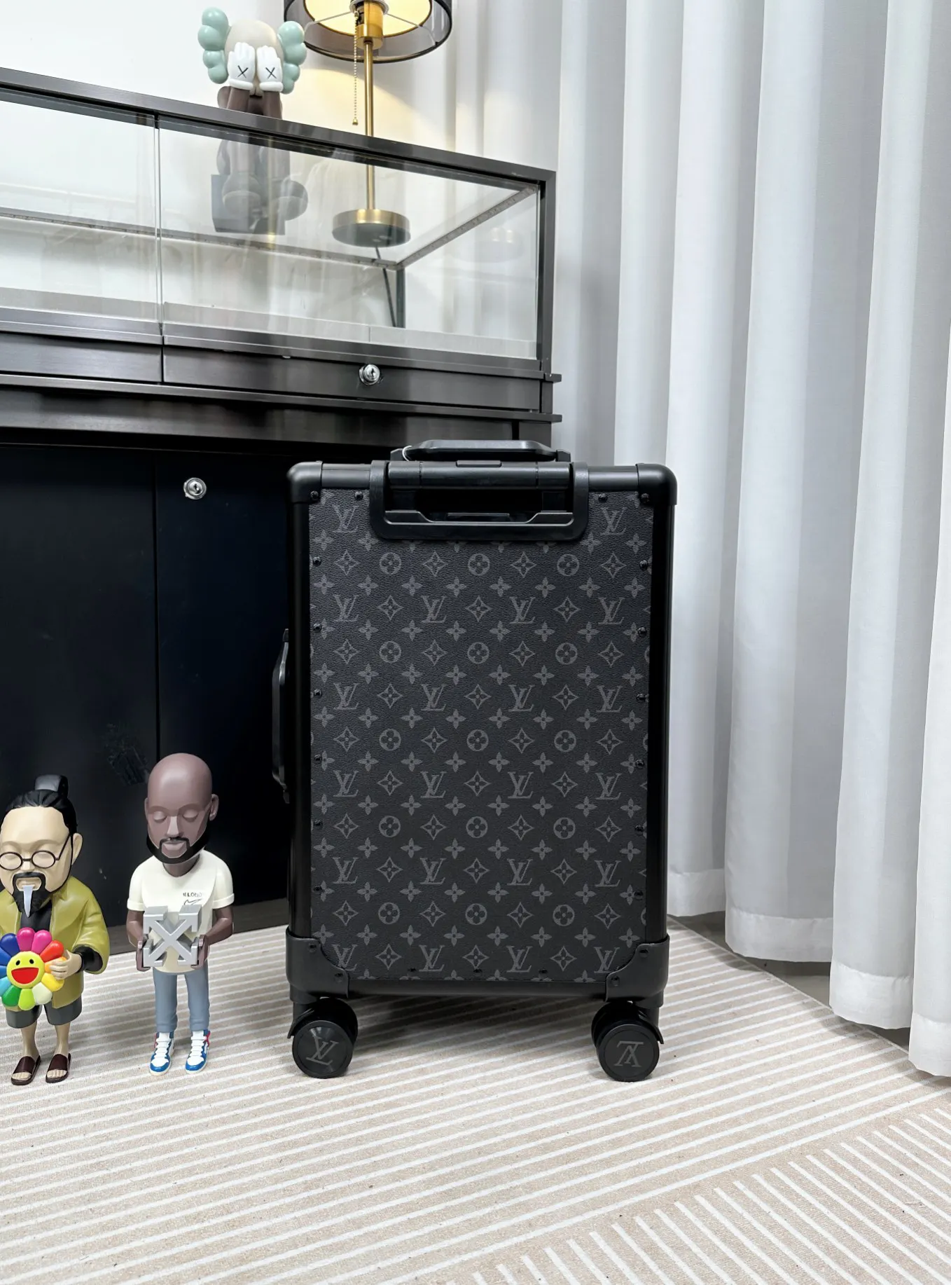 Black Monogram Suitcase Travel Lightweight Classic
