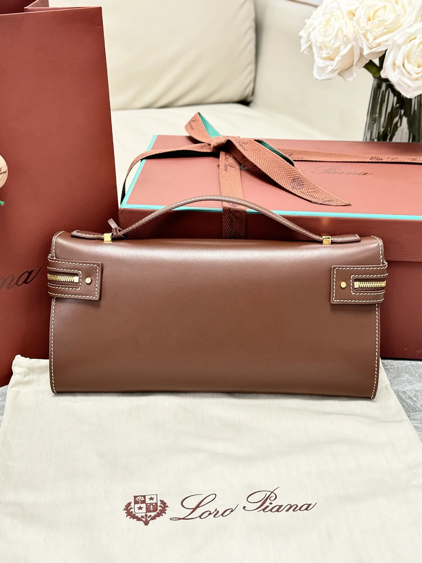 Brown Clutch Bag Leather