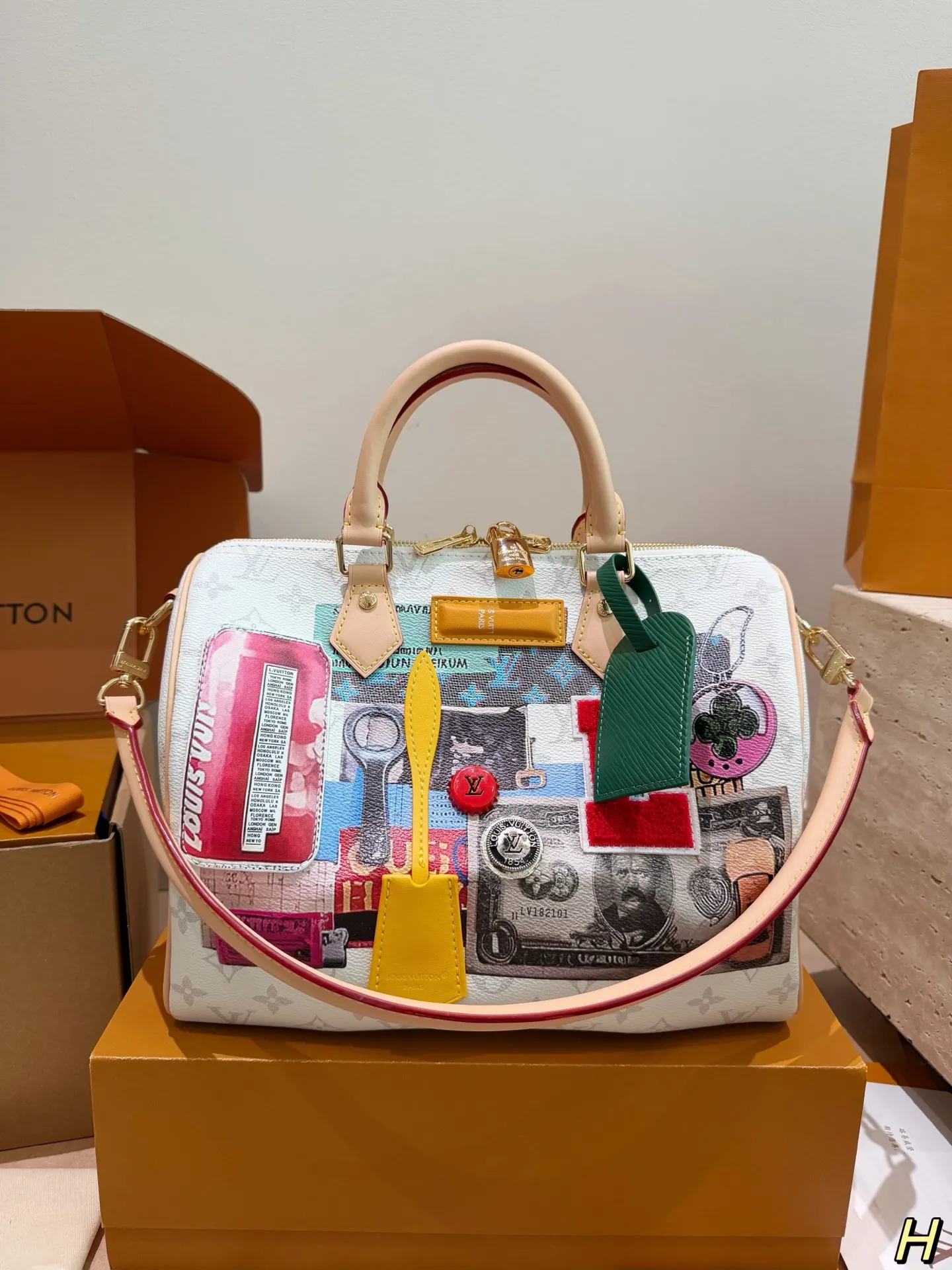 Louis Vuitton Speedy 米色 Monogram 手提包