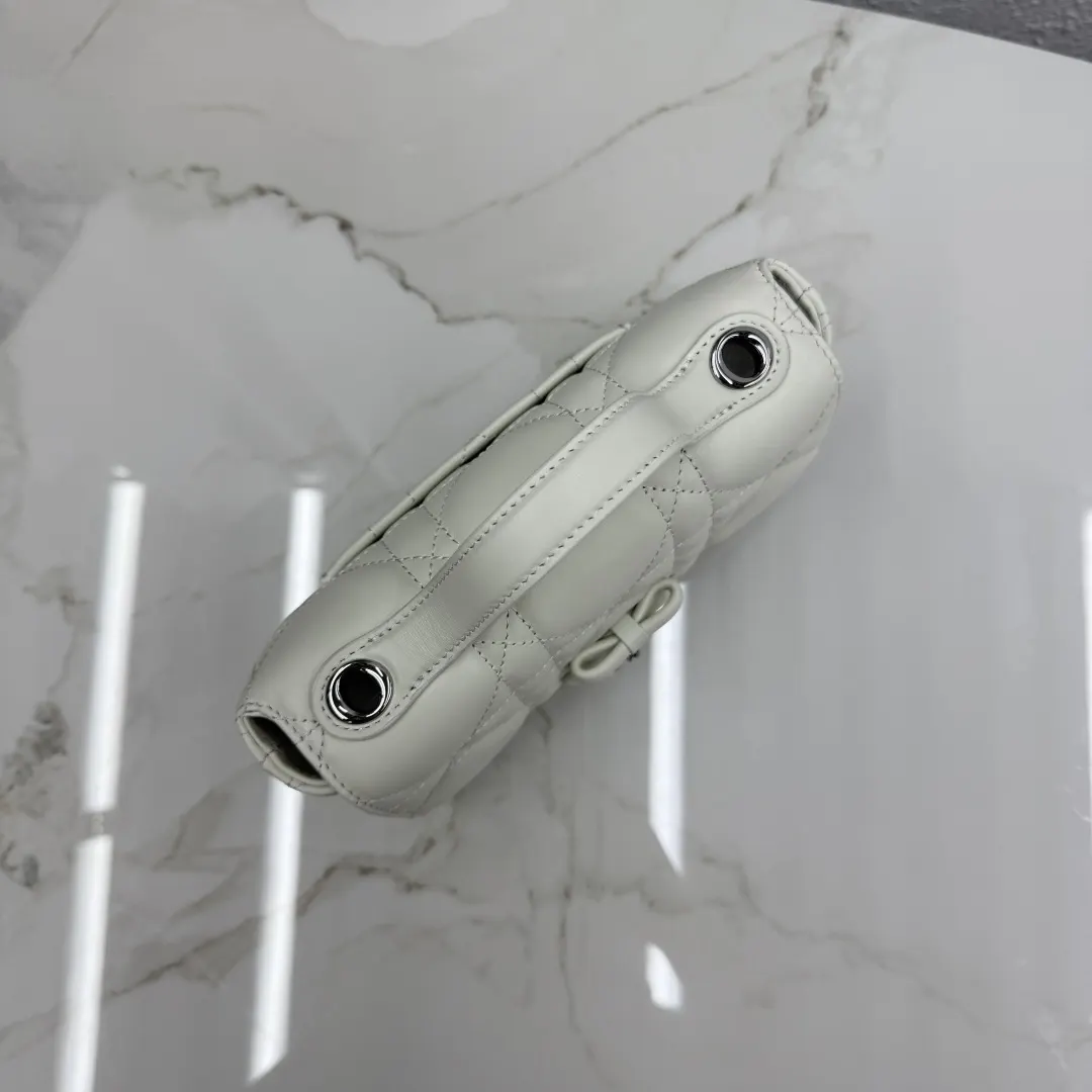 Dior Lady Dior 深蓝色羊皮手提斜挎包 金扣款