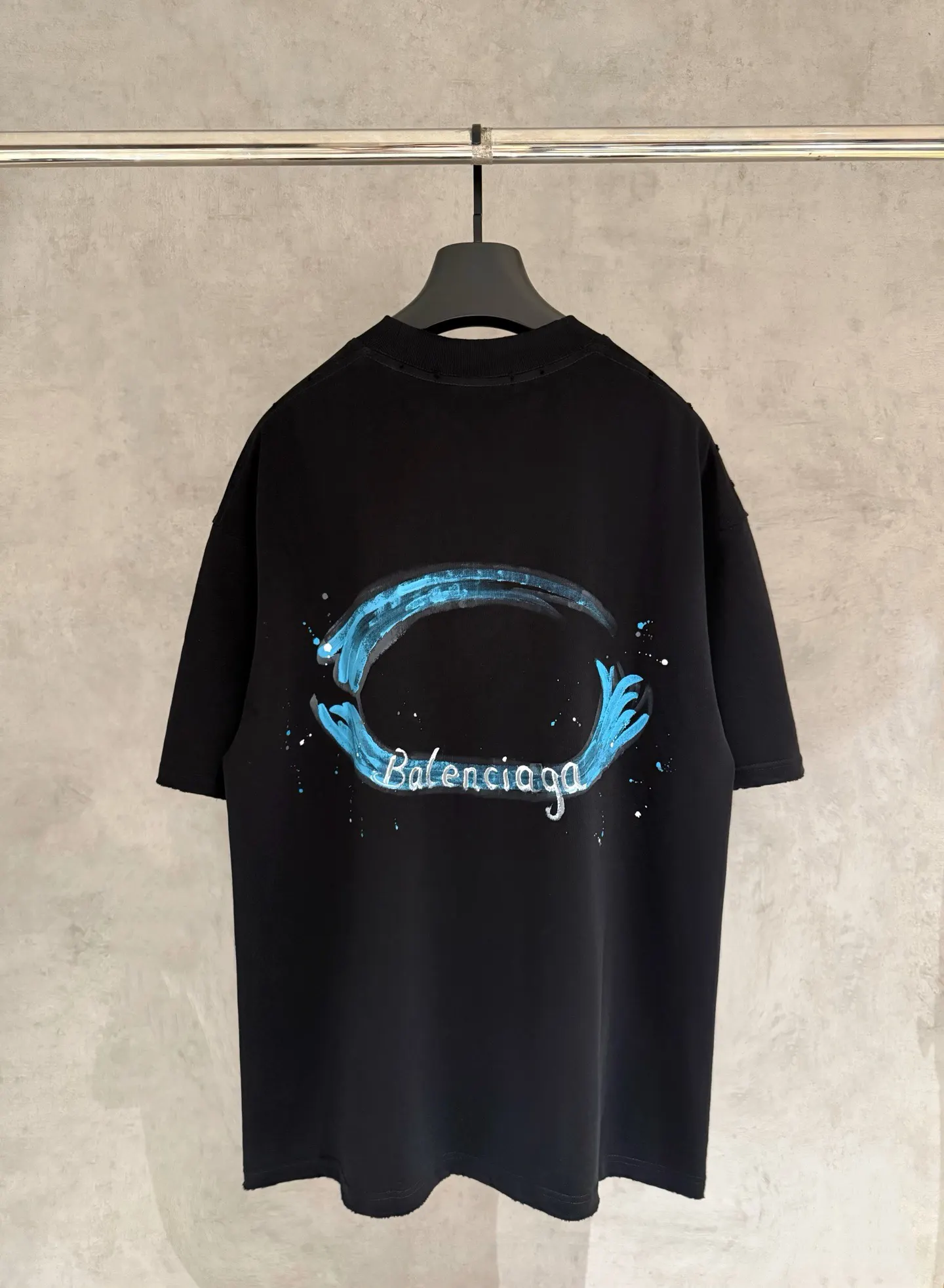Balenciaga 25Ss Embroidery Cotton Short Sleeve T-Shirt Street