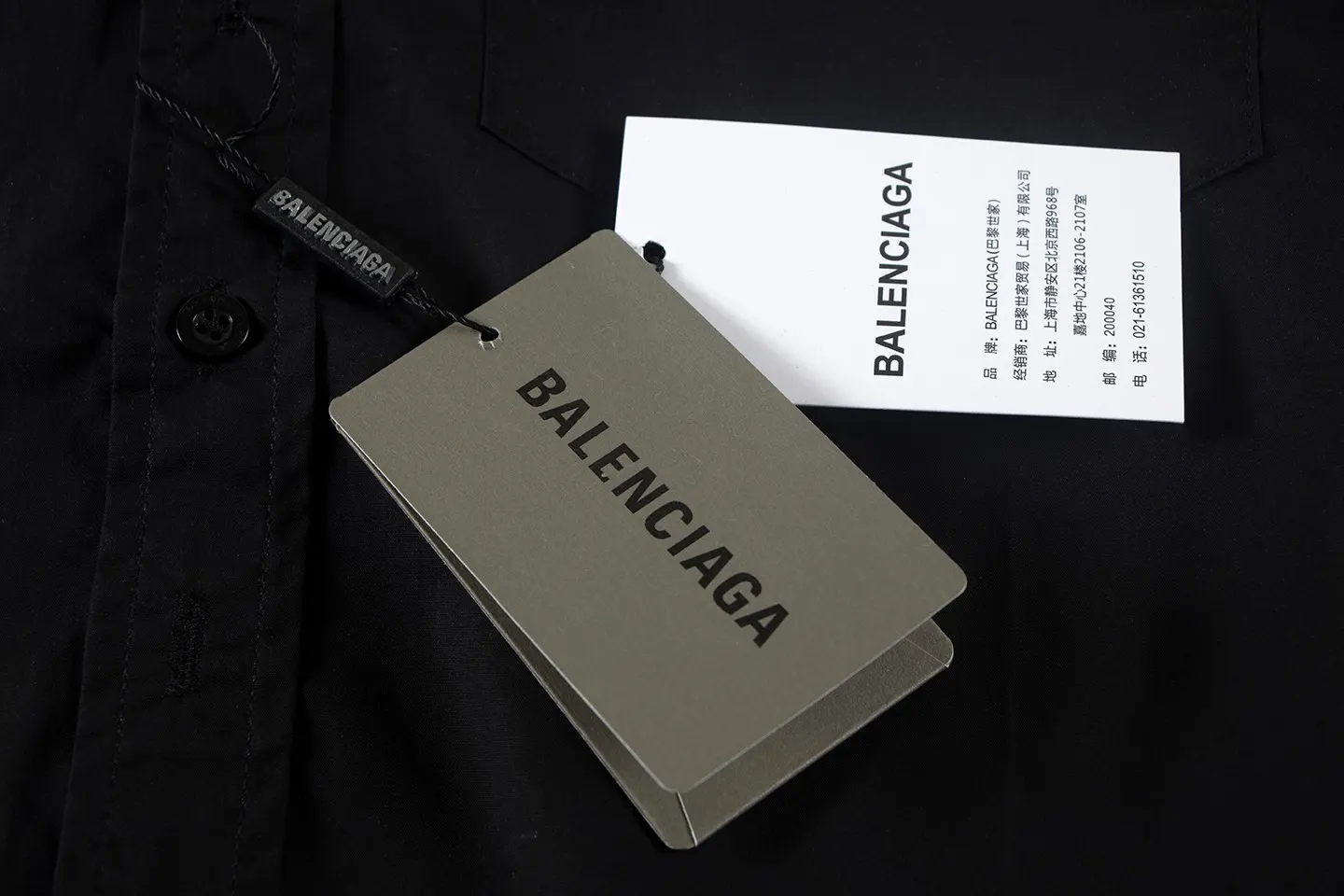 Balenciaga 黑色 純棉 Logo 襯衫 宽松休閒
