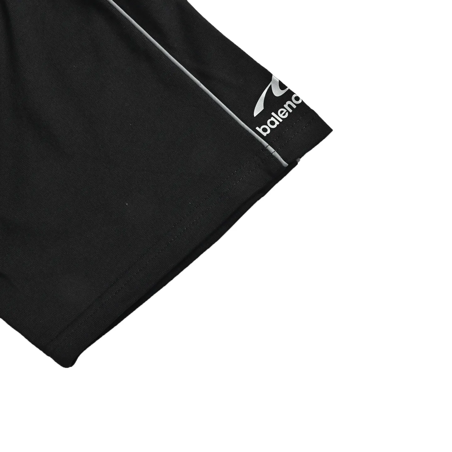 Balenciaga Black Cotton Logo Short Sleeve T-Shirt Loose Casual
