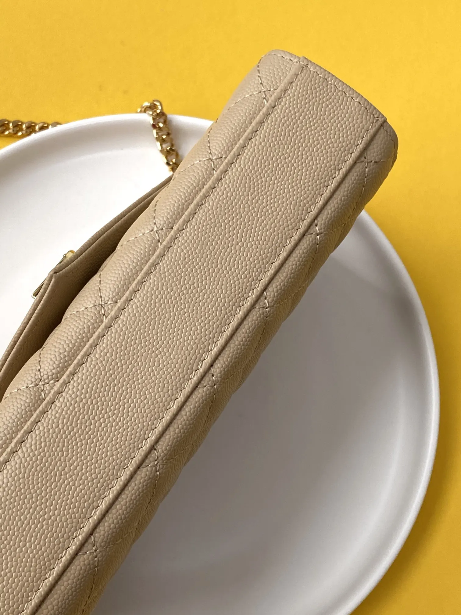Gold Shoulder Bag Leather