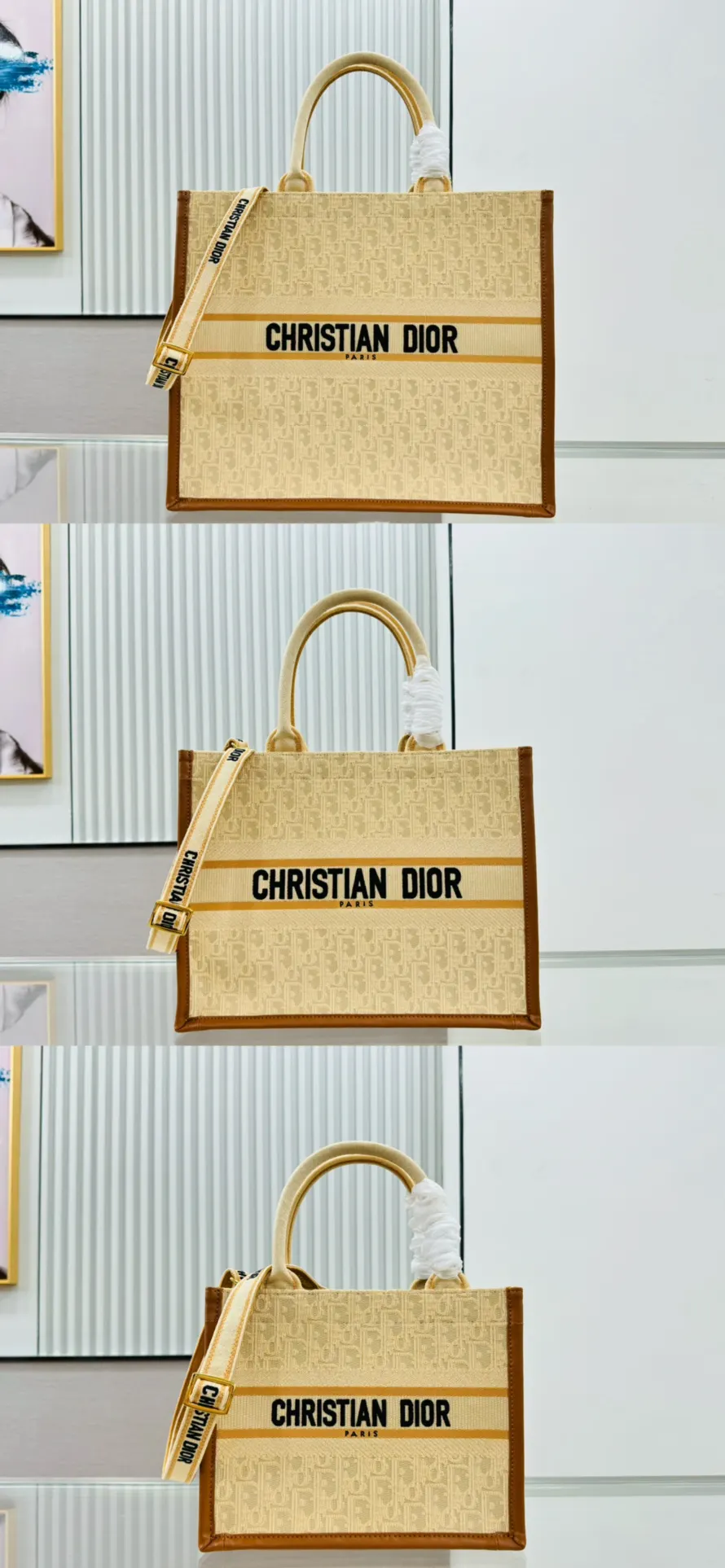 Dior Oblique 迷你 黑色/白色 托特包