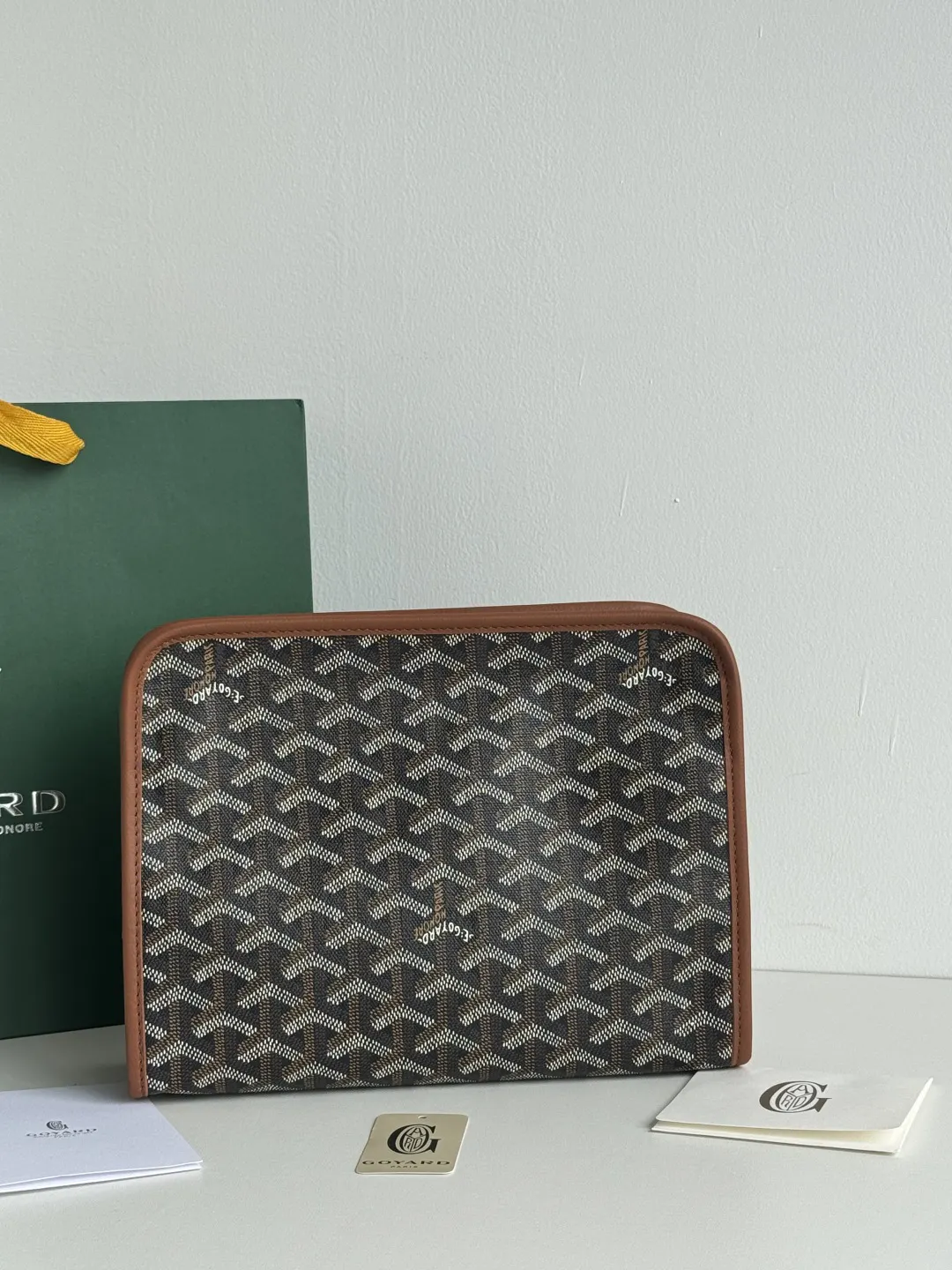 Goyard Yellow Clutch Bag Leather