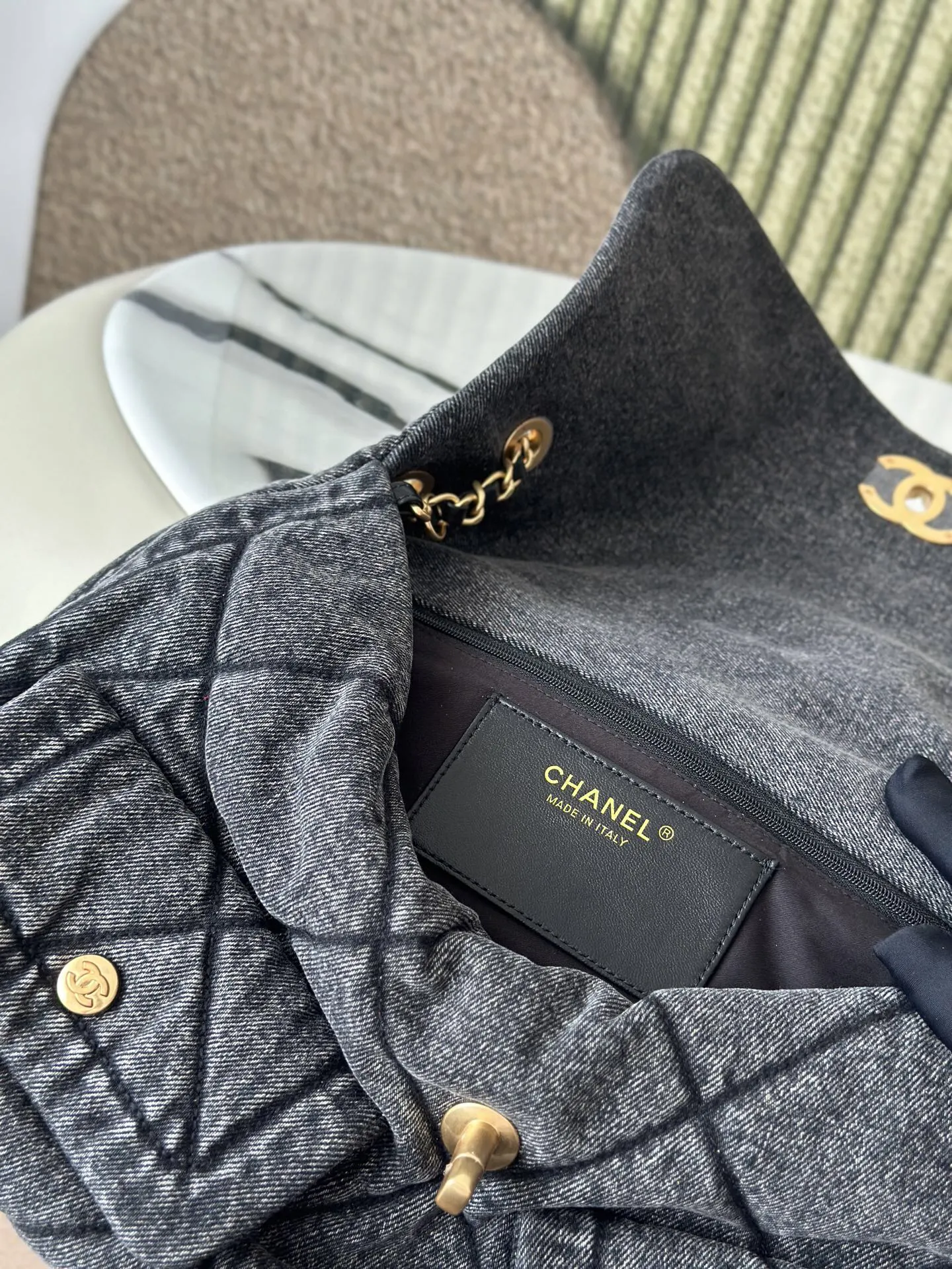 CHANEL 金色 牛仔 鏈條包 精致鏈條款
