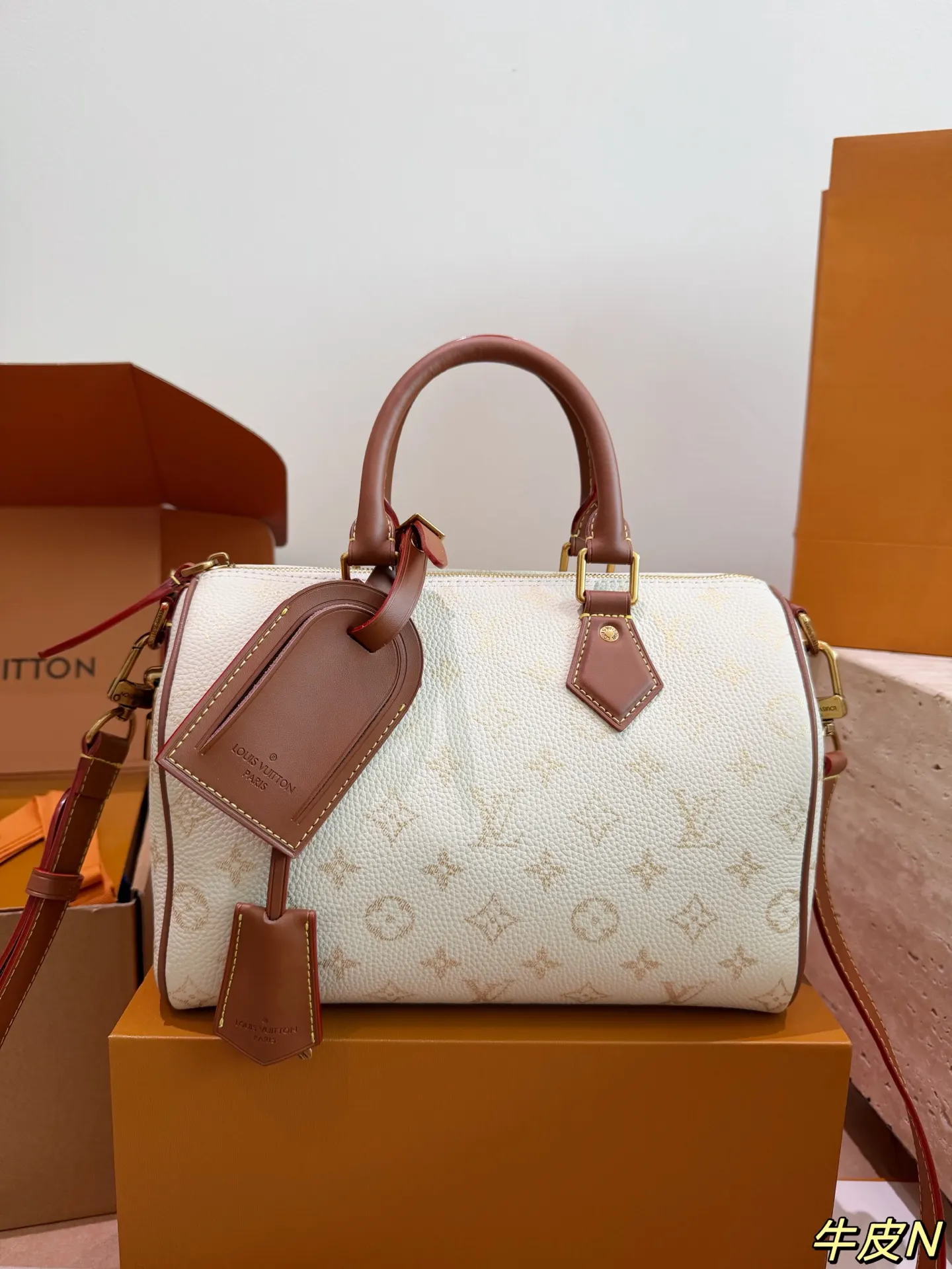 LV Speedy 焦糖色 老花 牛皮 鏈條包 精致鏈條款
