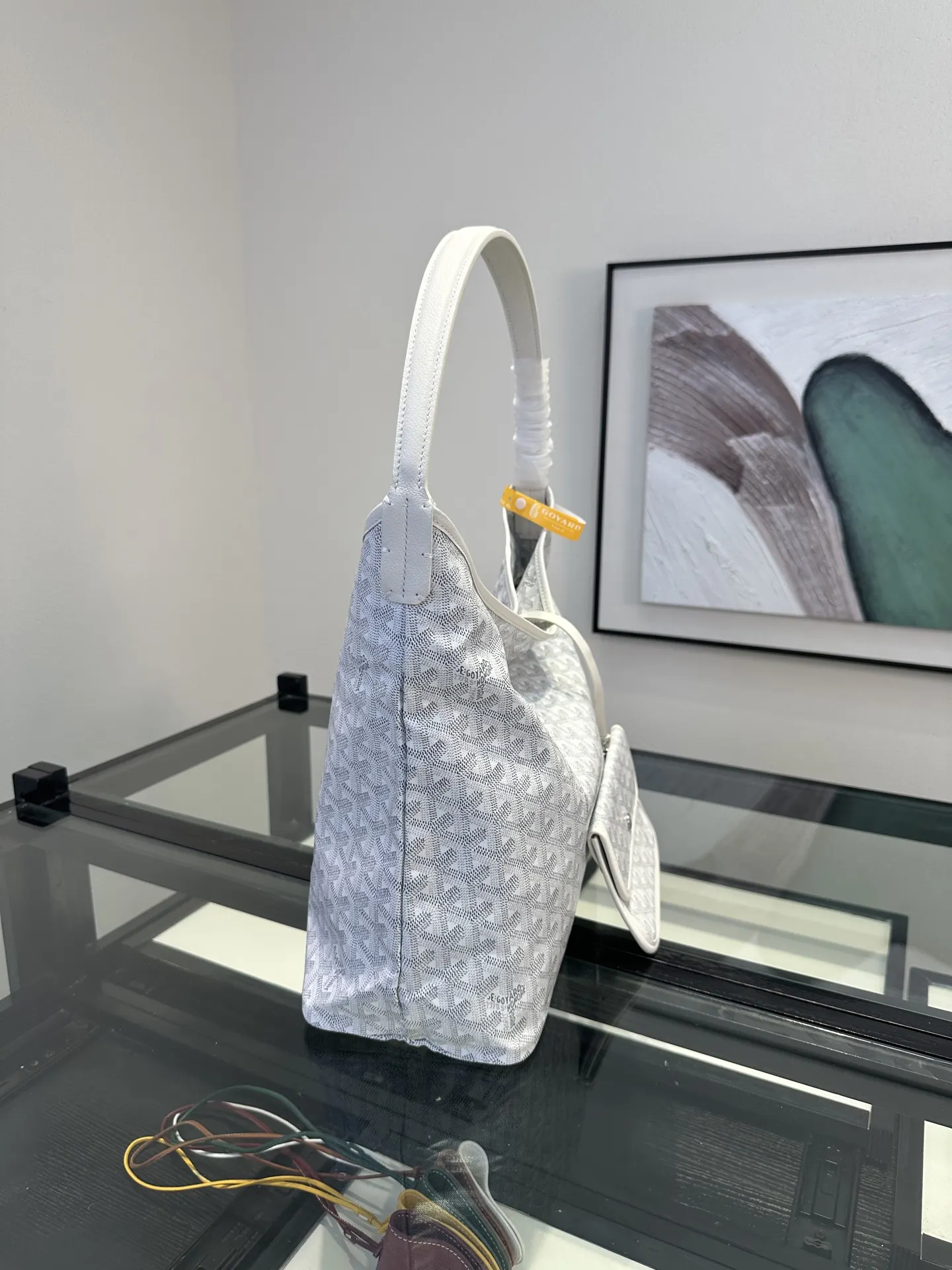 Goyard White Hobo Shoulder Bag Vintage