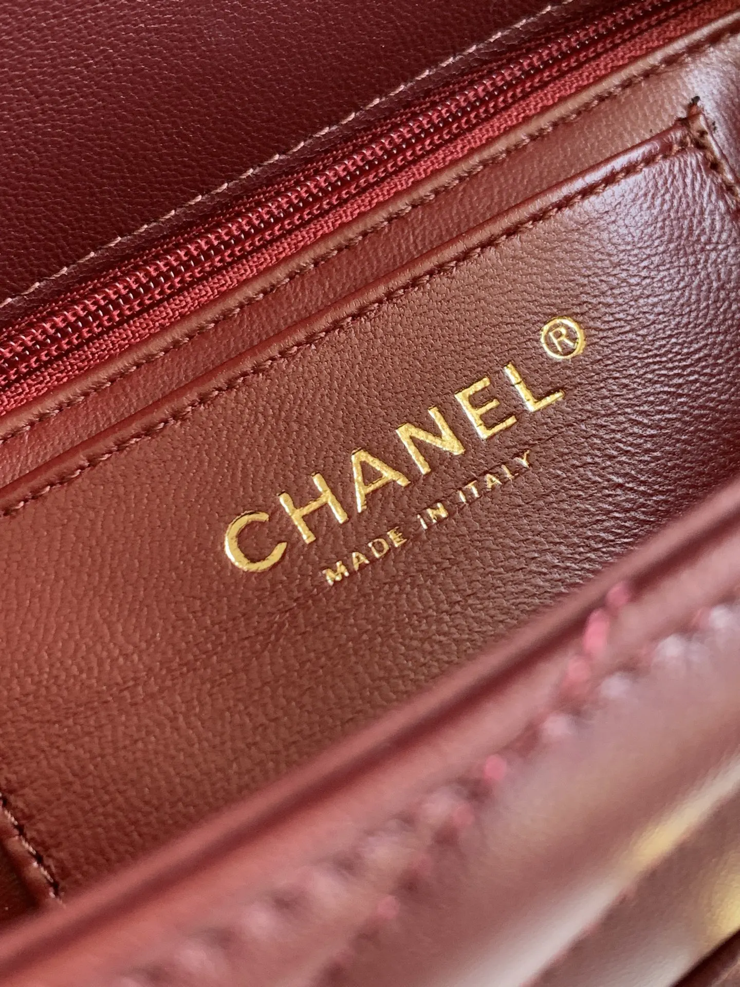 Chanel Red Silver Chain Bag