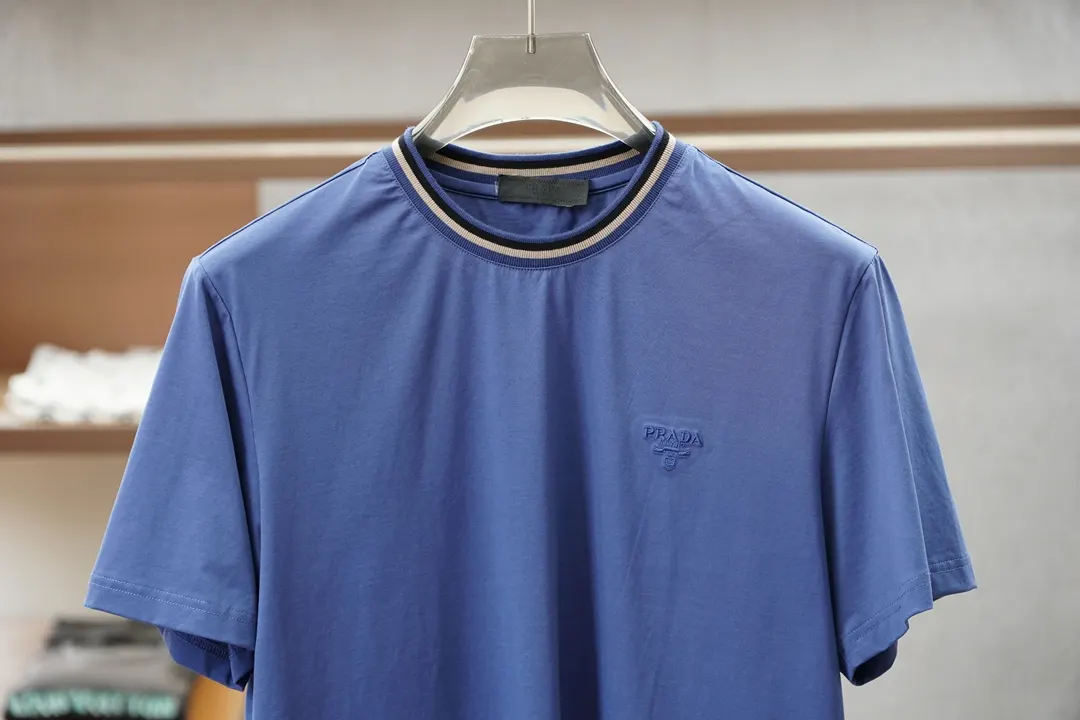 Prada 棉质 刺绣 Logo 短袖T恤