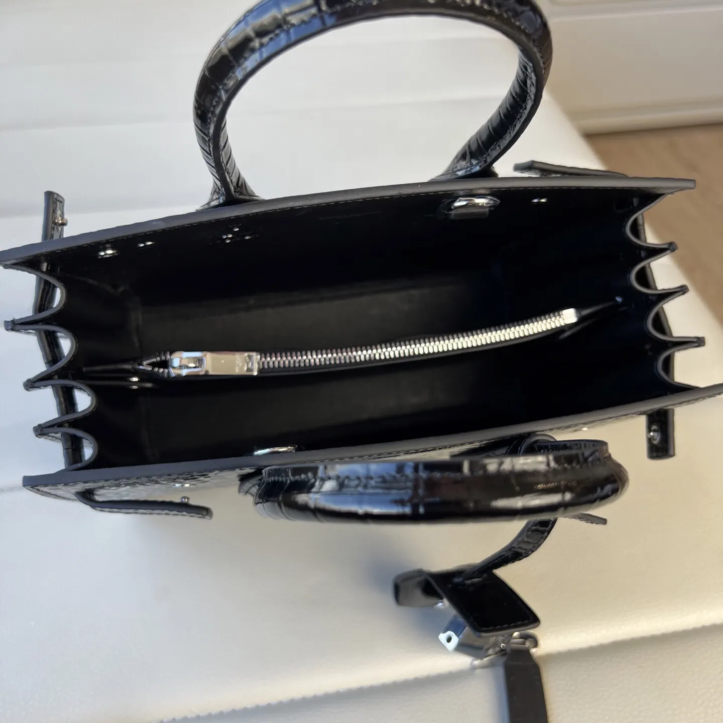 Silver Clutch Bag Leather