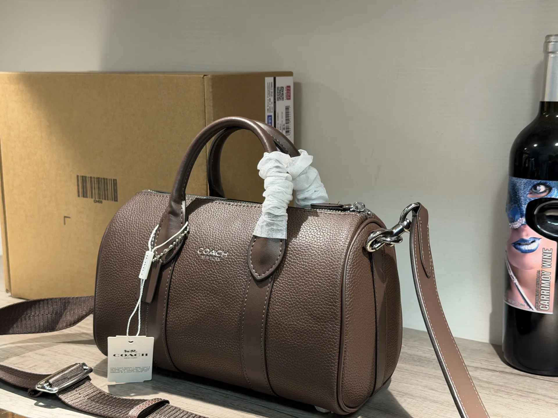 Coach 老花 黄色 小牛皮 旅行包 大容量旅行款
