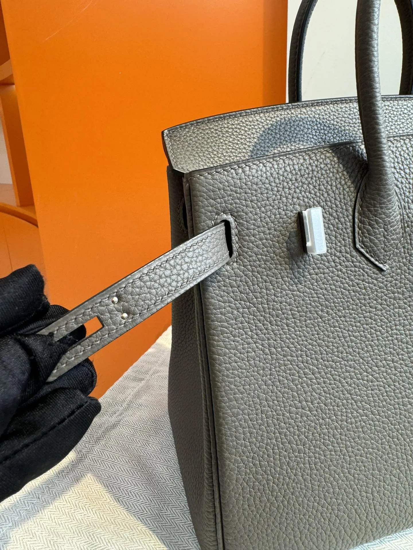 Birkin 铂金 进口Togo皮 锡器灰 銀扣 手提包 通勤手提款(數字10) Birkin 铂金 进口Togo皮 锡器灰 銀扣 手提包 通勤手提款(數字10)