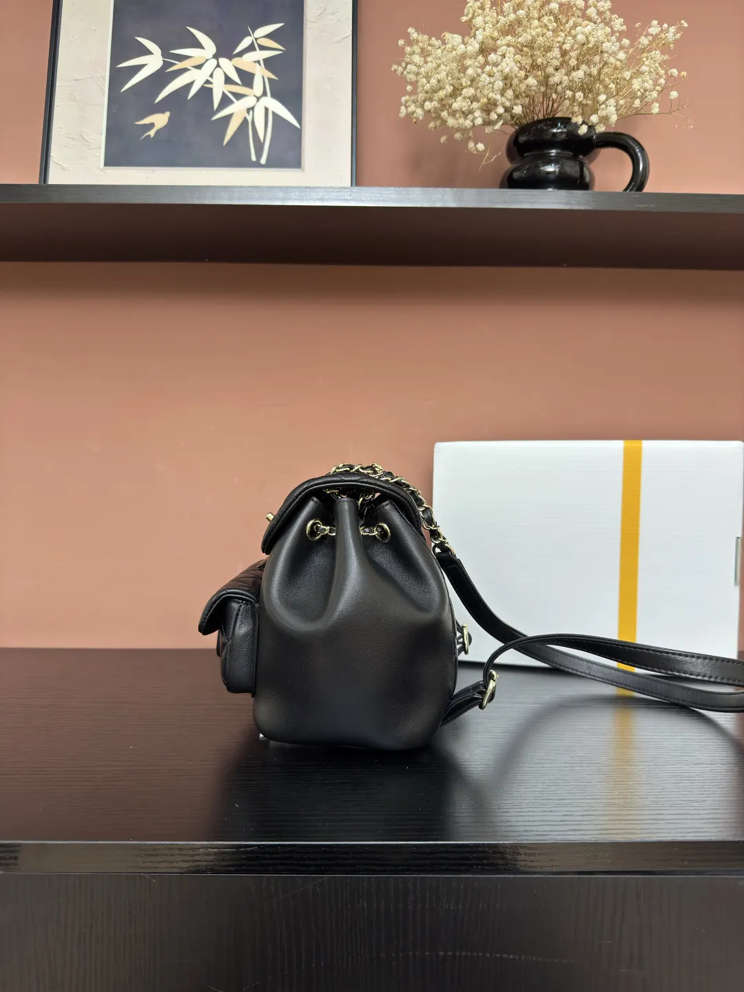 CHANEL 黑色 羊皮 雙肩包 实用雙肩款