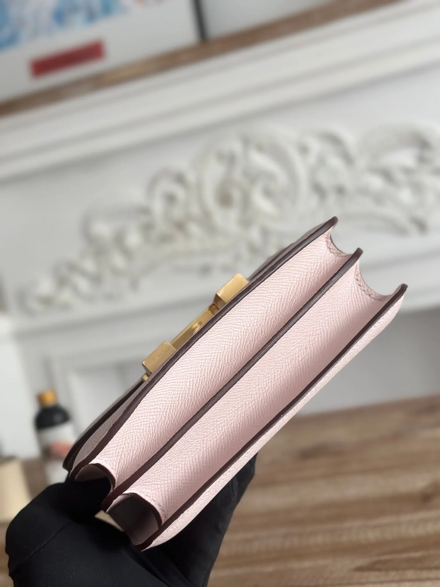 Hermès Constance 梦幻粉紫 Epsom掌纹牛皮 斜挎包 19cm